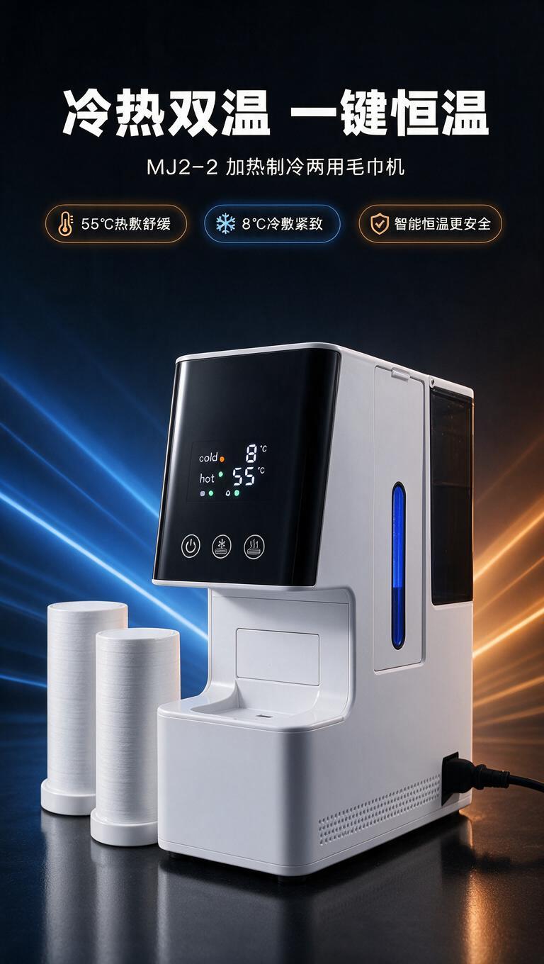 修改毛巾机产品的右侧机身，将当前光滑纯白的右侧面改为参考图中的… - 图片创意预览
