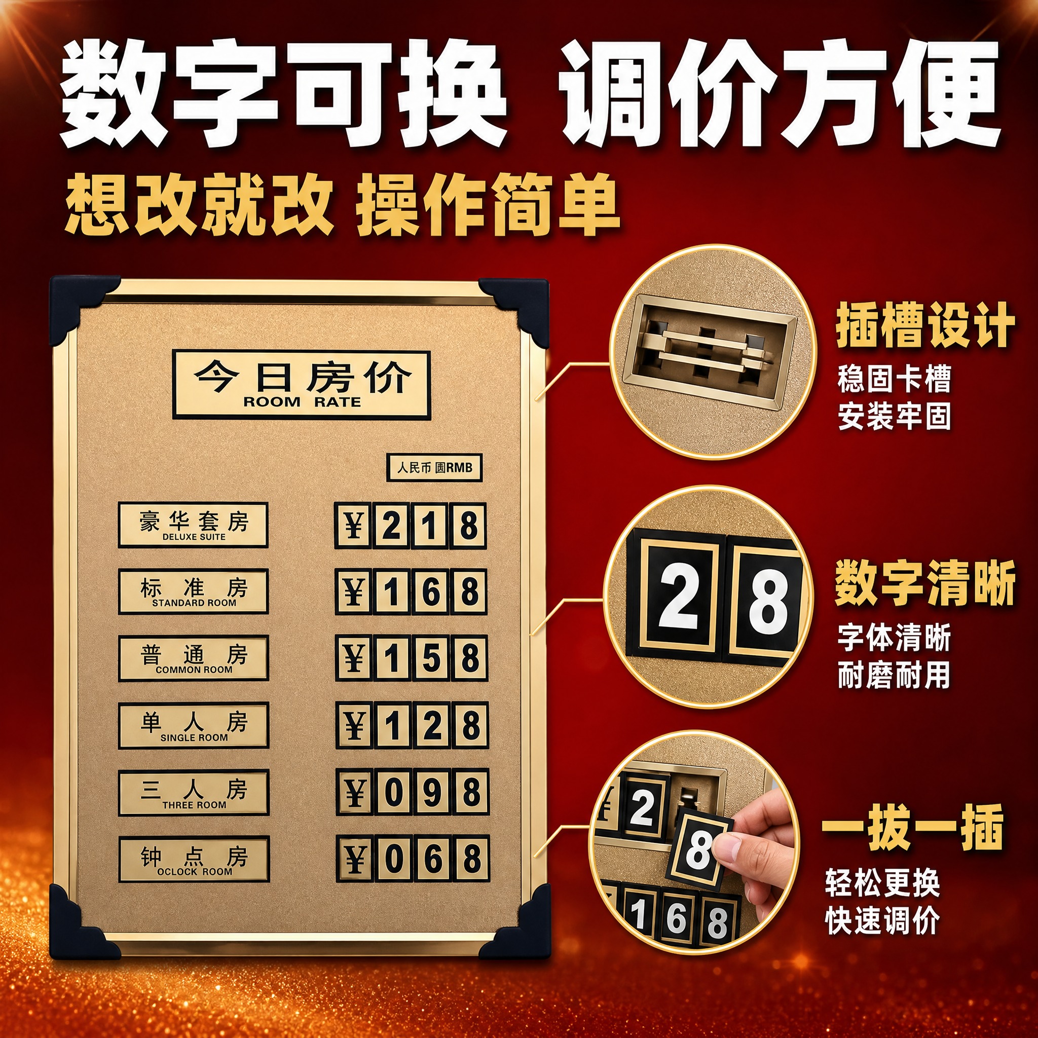 [主图-2] 核心亮点 可更换数字结构展示 证明自由调价功能… - 图片创意预览