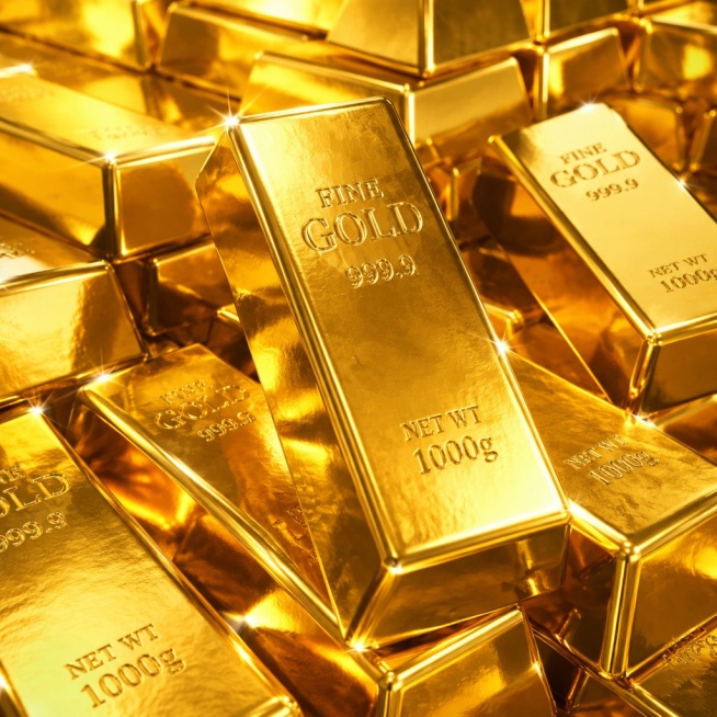 黄金质感的金块，闪耀光泽预览效果