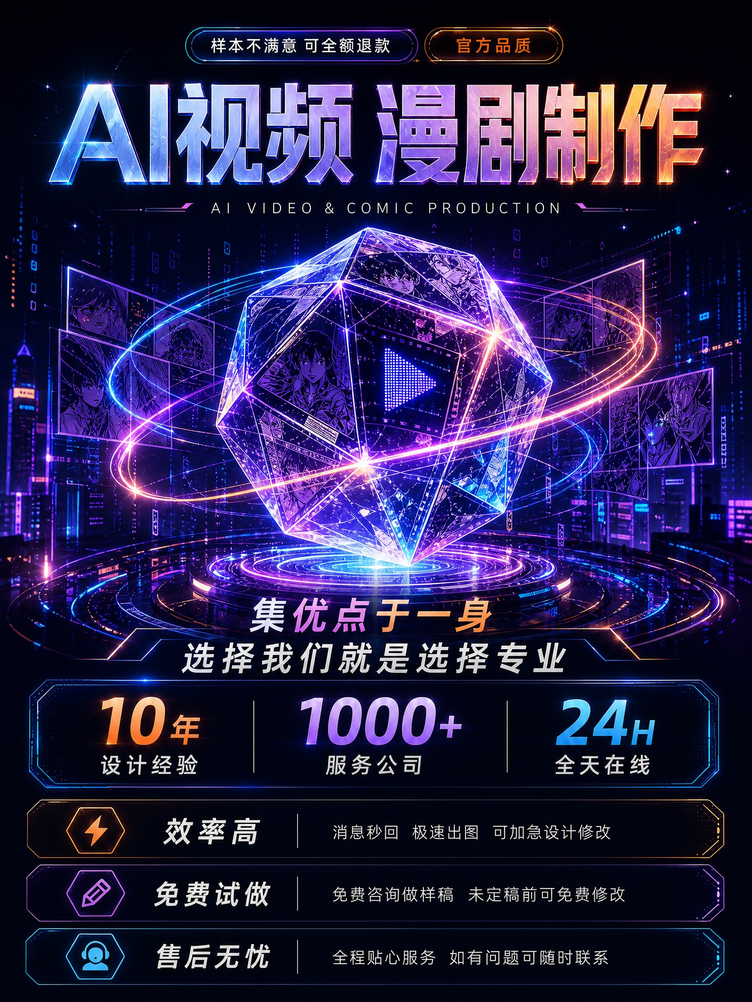 [商品] 服务类非实物，使用参考图1的赛博科技视觉风格；保留A… - 图片创意预览