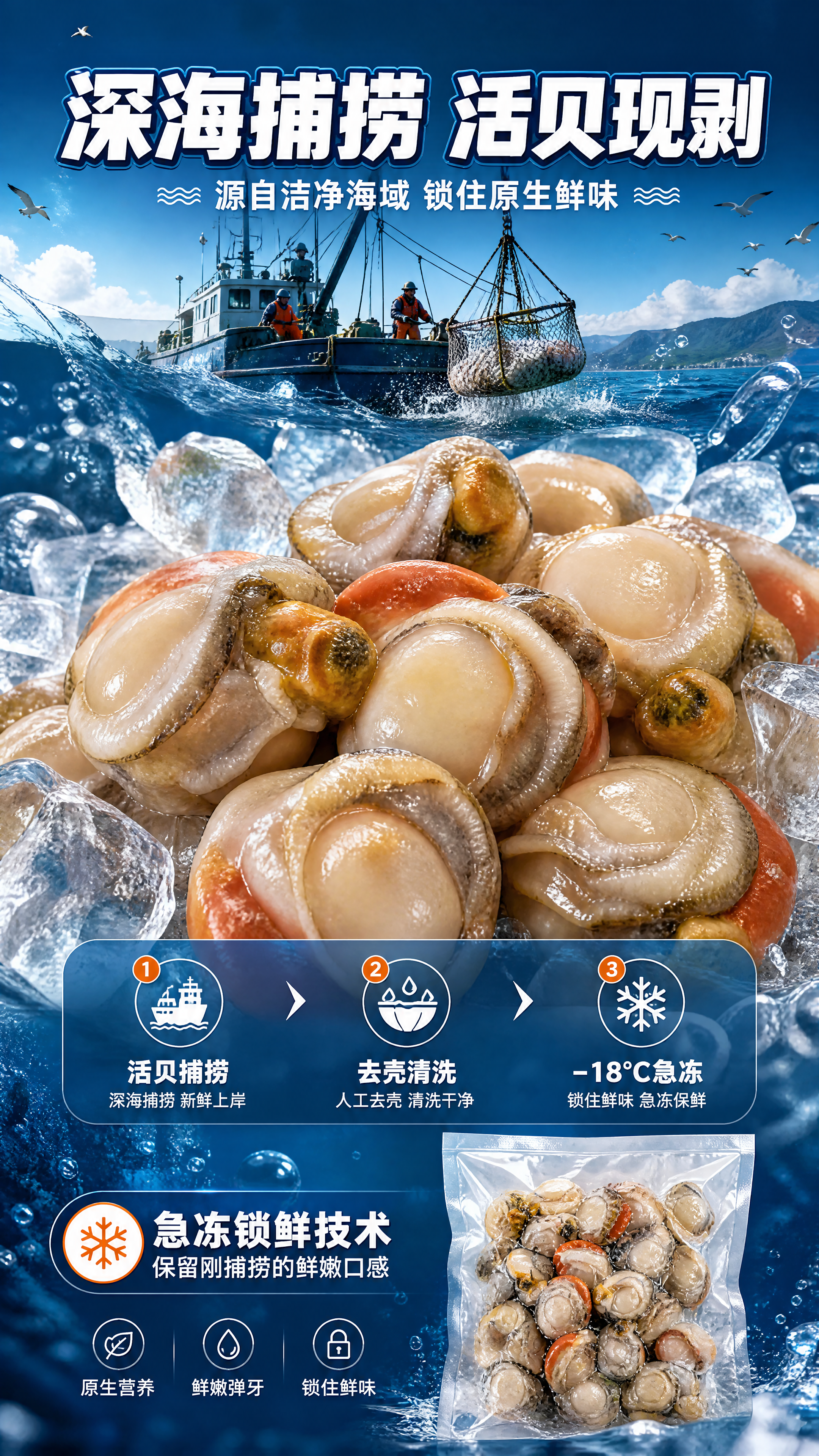 [商品] 使用【图1】真空包装冻煮扇贝肉；保留扇贝肉的自然形态… - 图片创意预览