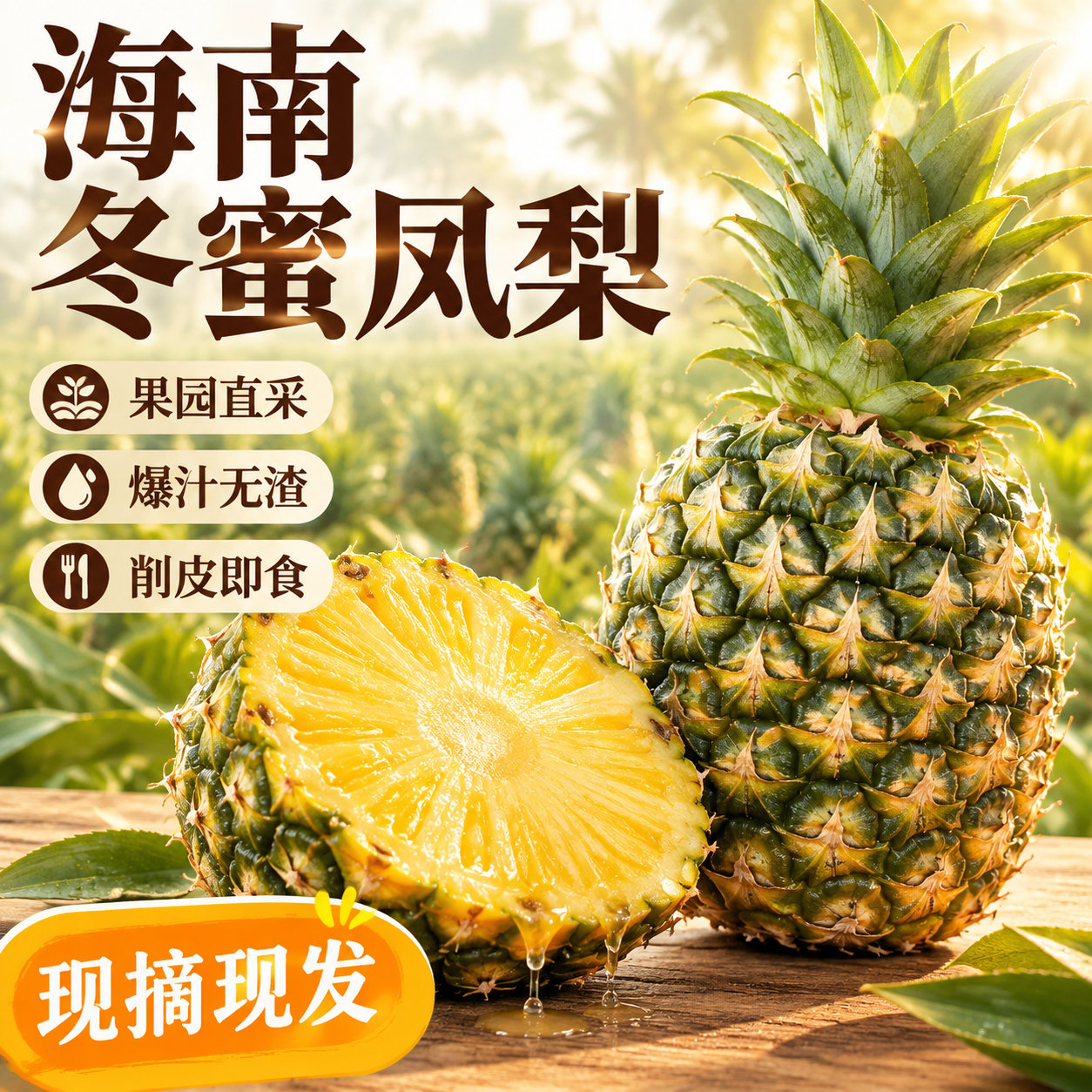[主图-1] 首图点击率 海南冬蜜凤梨爆汁诱惑食欲主视觉 [统… - 图片创意预览