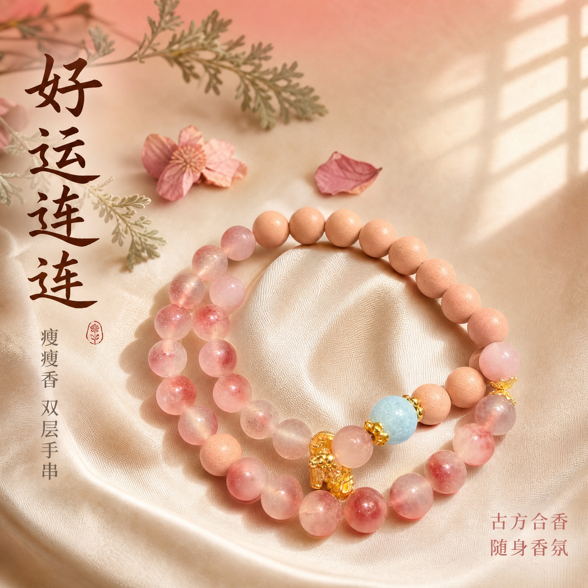 [主图-1] 瘦瘦香 好运连连双层手串，首图点击率，国风氛围感… - 图片创意预览