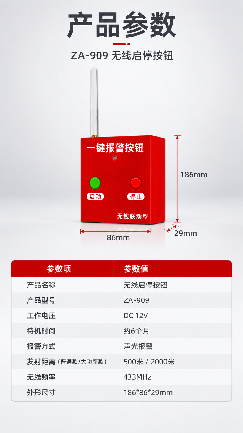 [商品] 使用【图1】红色无线启停按钮；保留红色方形外壳、白色… - 图片创意预览