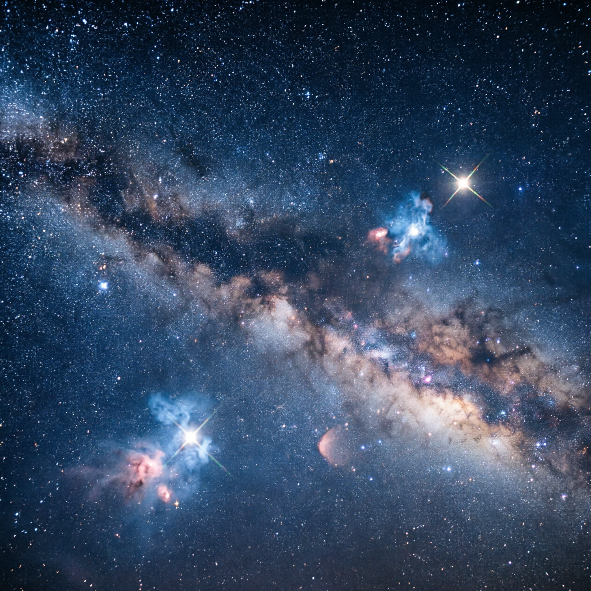 仰望星空，第一人称视角仰望浩瀚夜空，满天繁星闪烁，银河横跨天际… - 图片创意预览