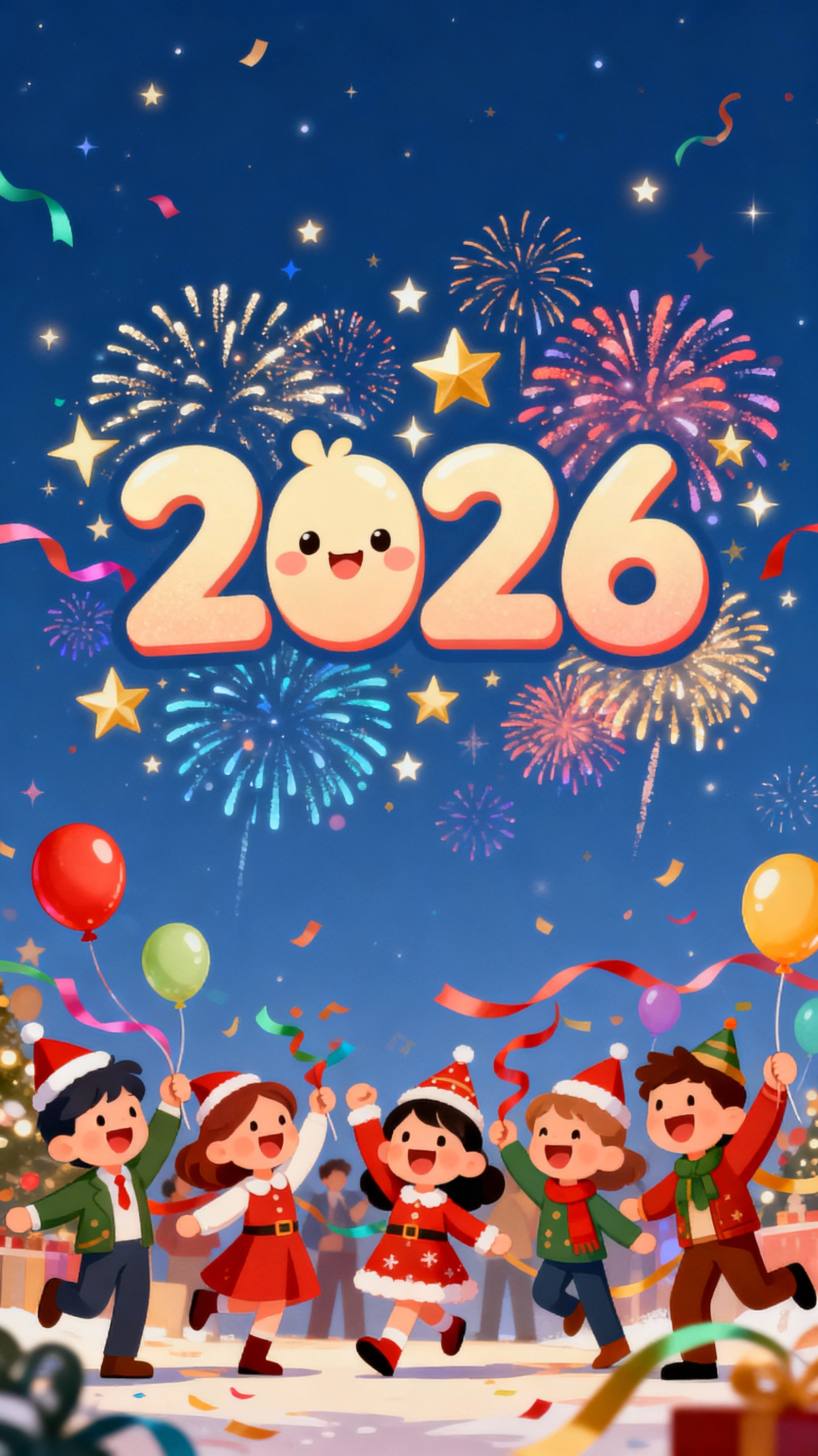 做一个海报，2026年跨年海报。卡通风格 - 图片创意预览