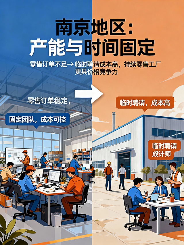 关于安装与设计，南京地区的产能和时间安排是固定的。若工厂零售订单量不足，临时聘请设计师和工人的成本将高于门店。因此，最终价格会受到一定影响。若选择持续从事零售业务的工厂，价格将更具竞争力。