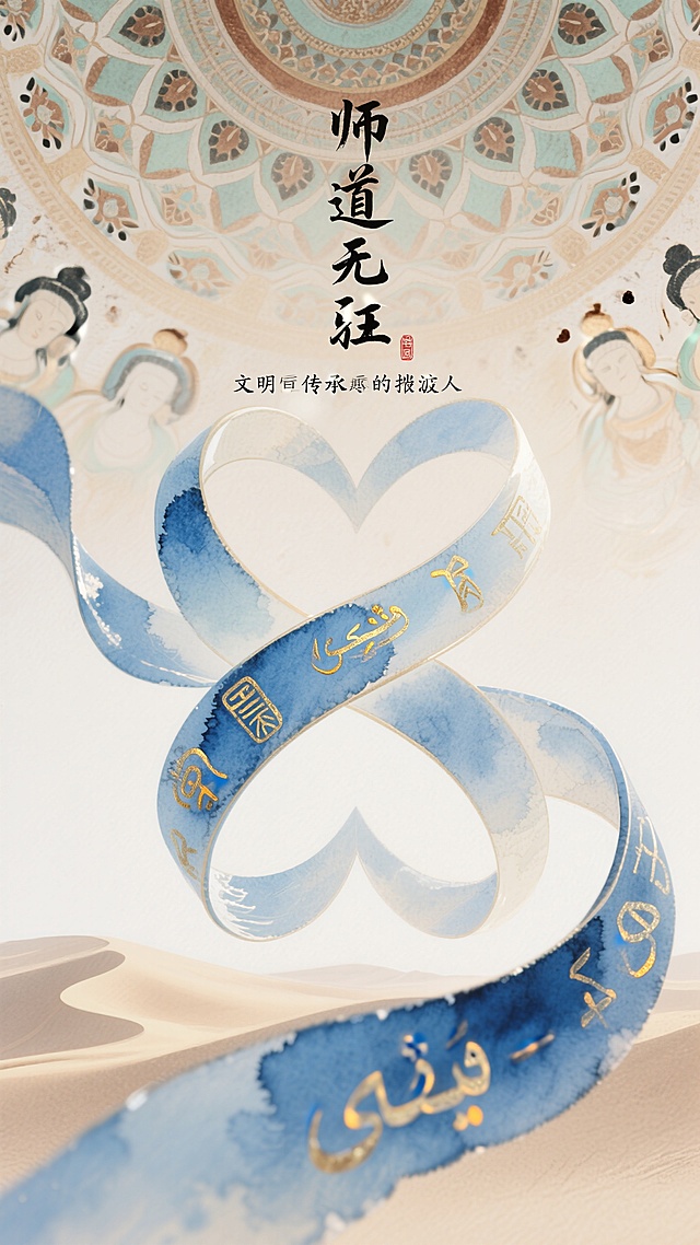 古典中式工笔风，水墨晕染，心形交织，优雅唯美，传承文明之美。