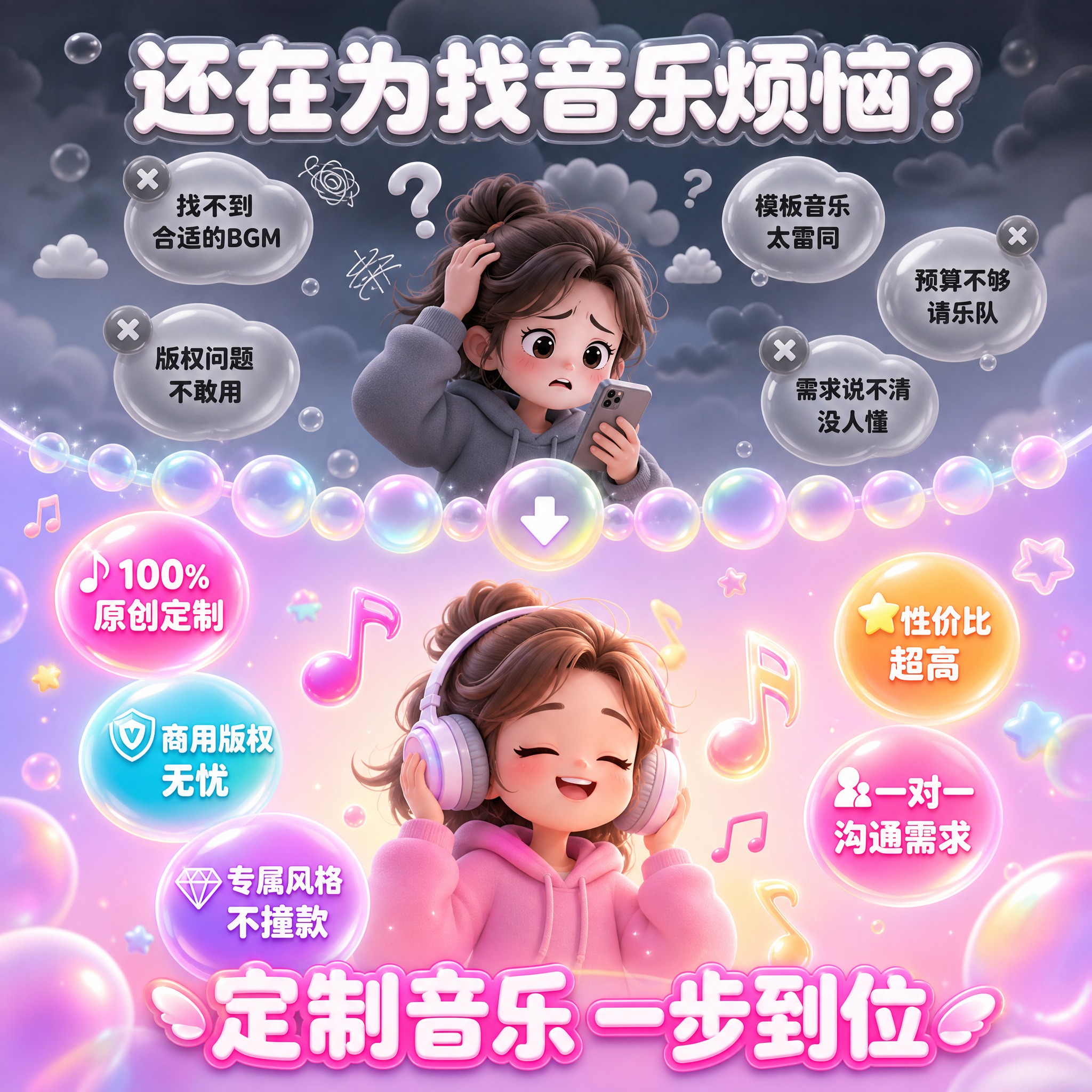 [主图-2] 痛点与目标场景 激发兴趣。音乐定制制作服务主图，… - 图片创意预览