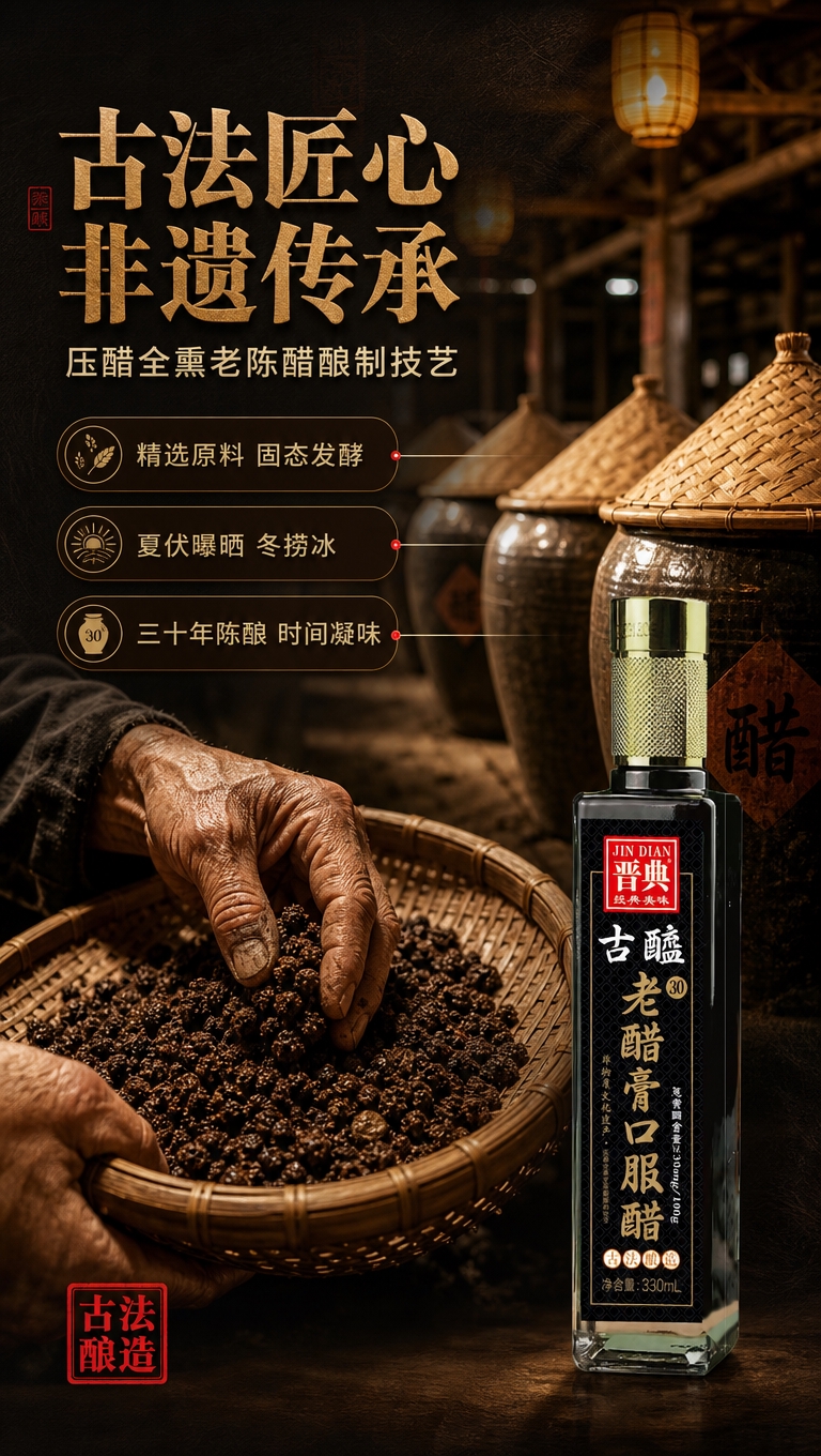 [商品] 使用【图1】晋典古醯老醋膏口服醋产品；保留瓶身全部结… - 图片创意预览