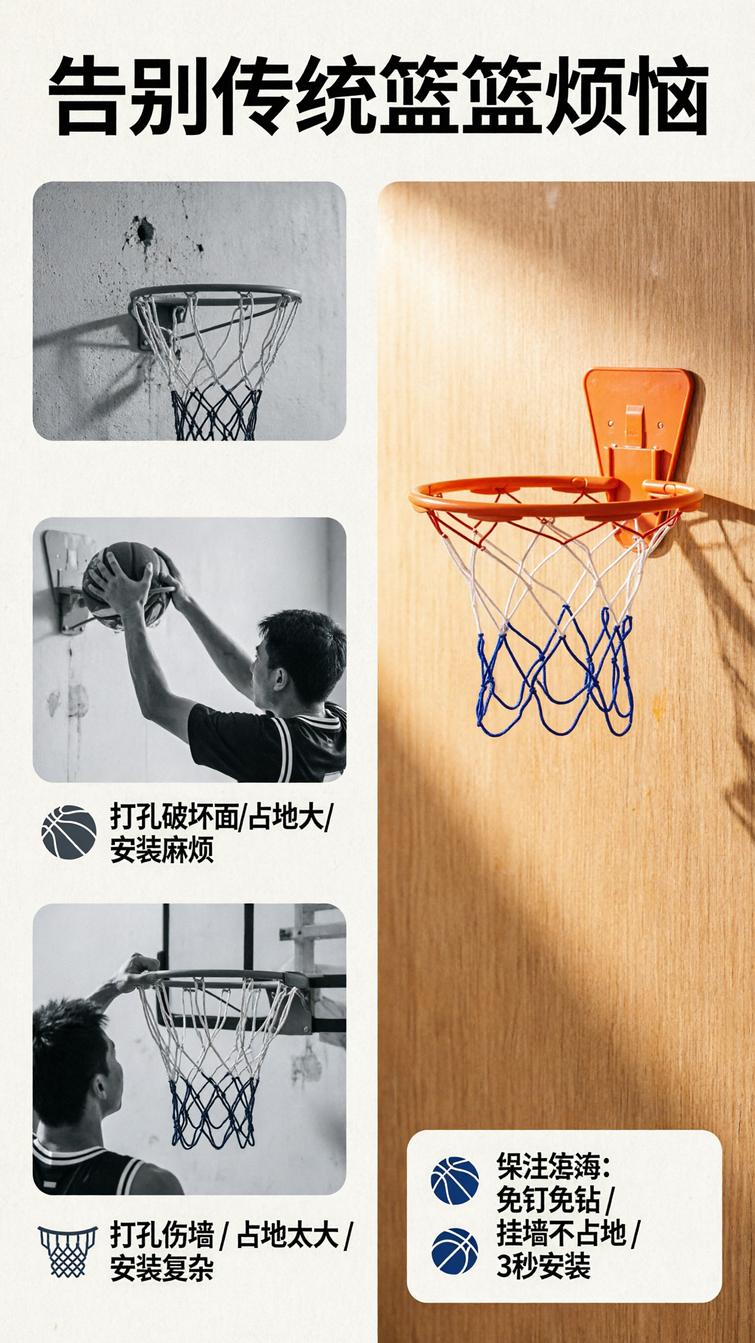 [商品] 使用【图1】橙色挂墙式迷你篮球框；保留橙色挂板、篮筐… - 图片创意预览