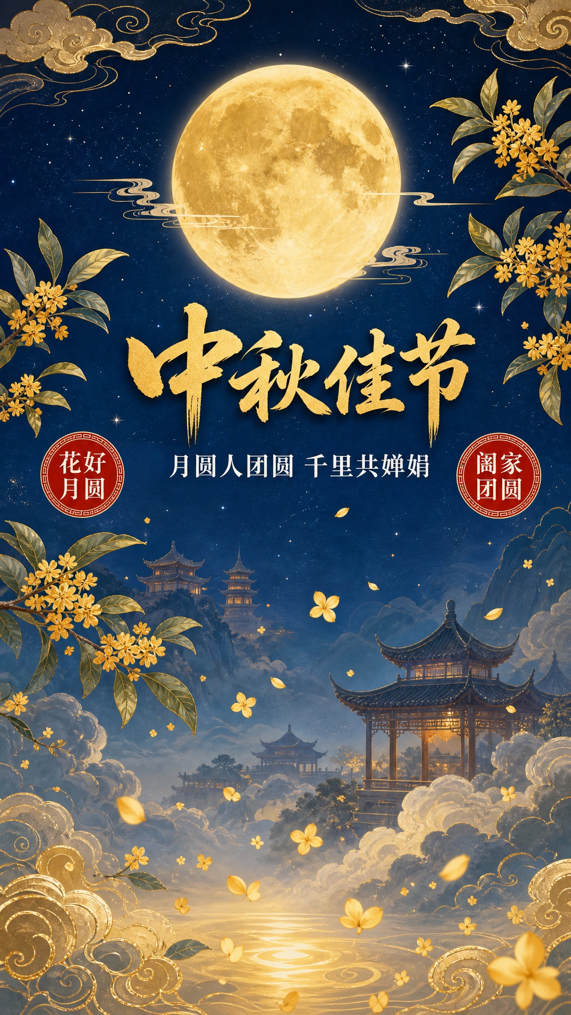 月圆人团圆，千里共婵娟 - 图片创意预览