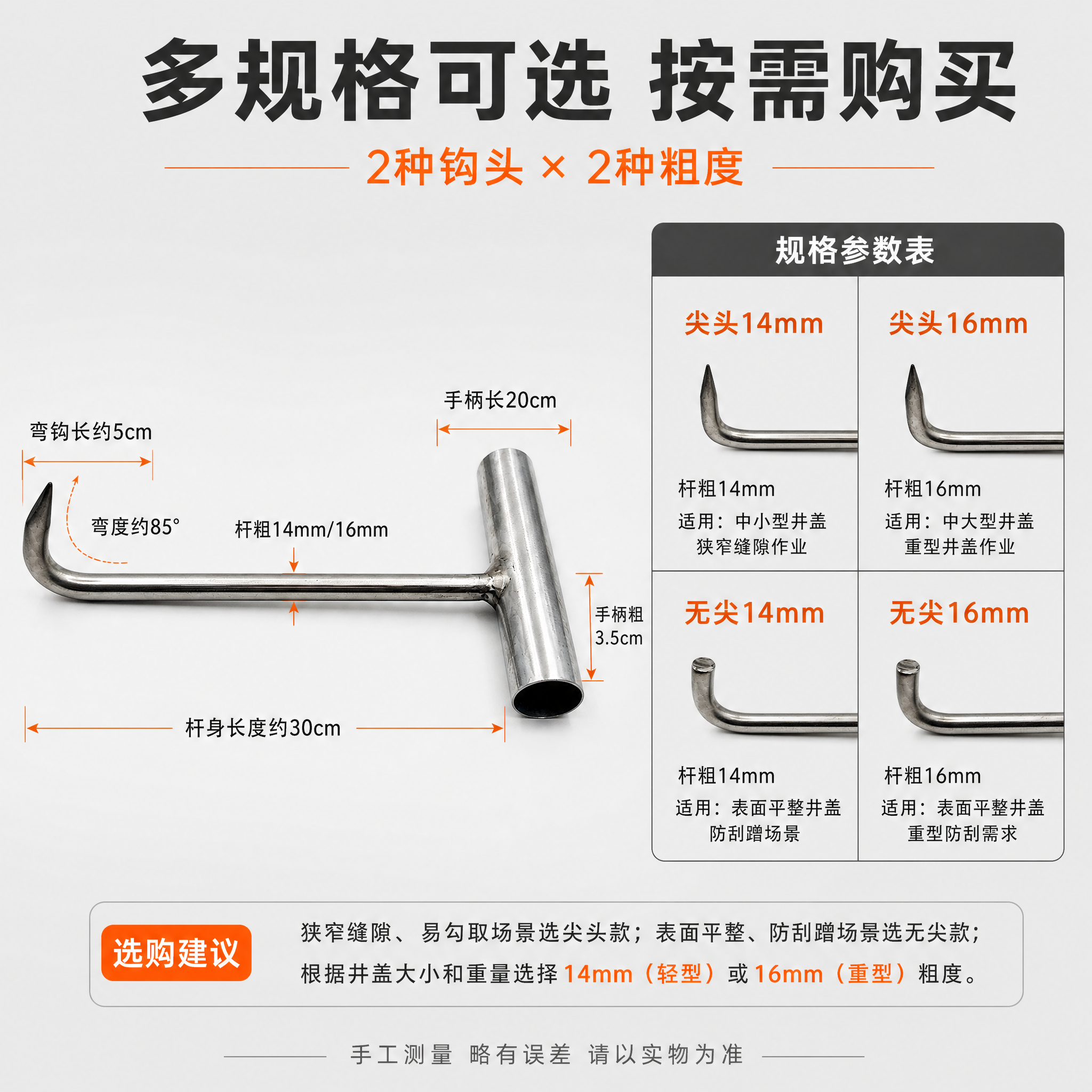 [主图5] 规格参数图，展示双粗度选择和完整尺寸信息。 [统一… - 图片创意预览
