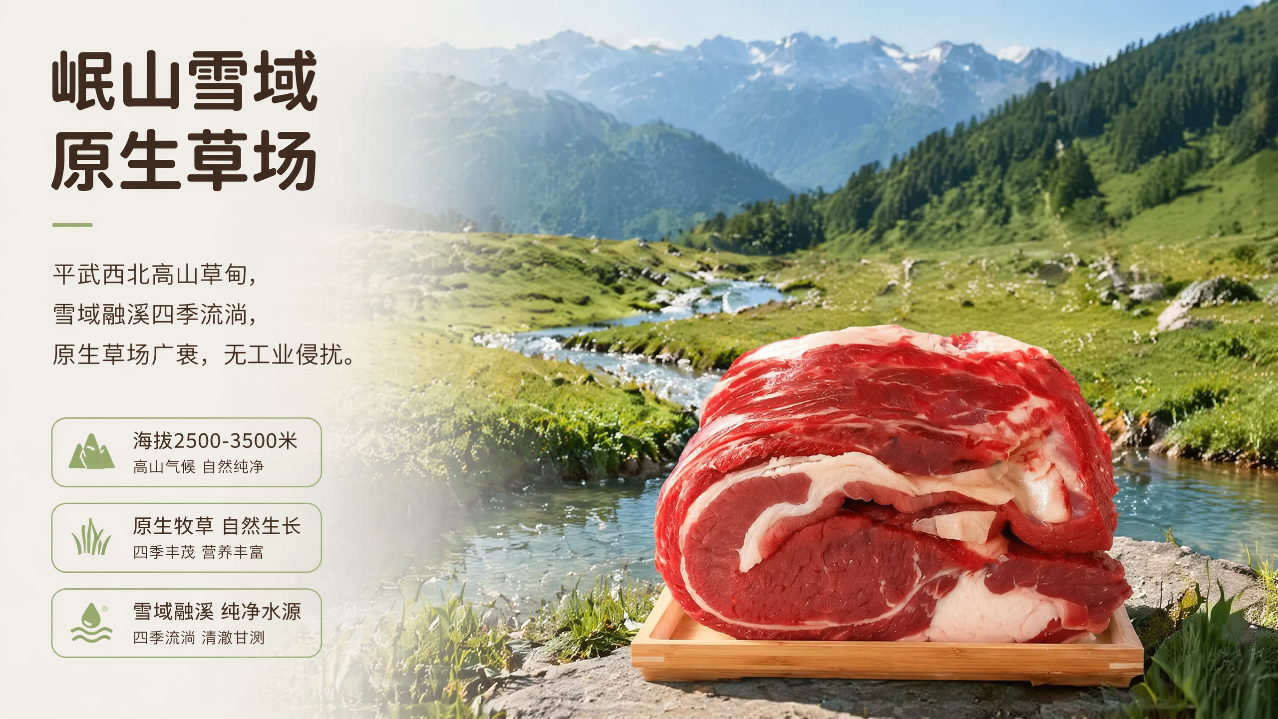 [第2屏] 产地环境篇-平武高山草甸产地介绍。本屏结合文字讲述… - 图片创意预览