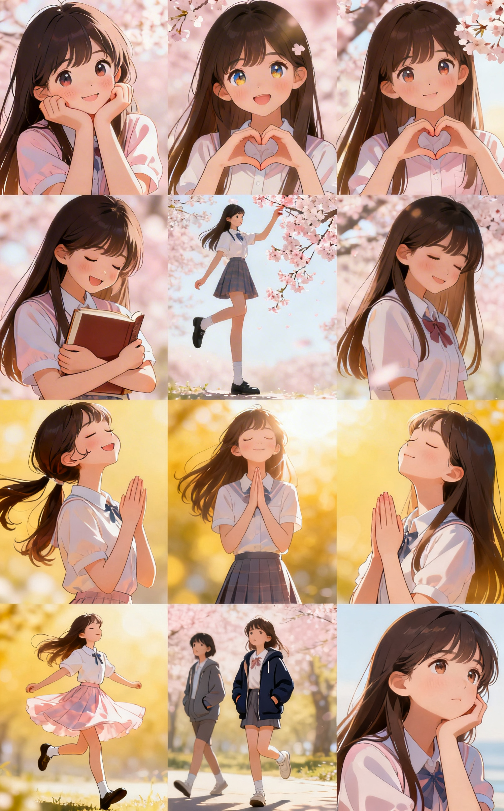 人物形象和脸型特征不变 生成10张甜美姿势图片 背景无所谓 - 图片创意预览