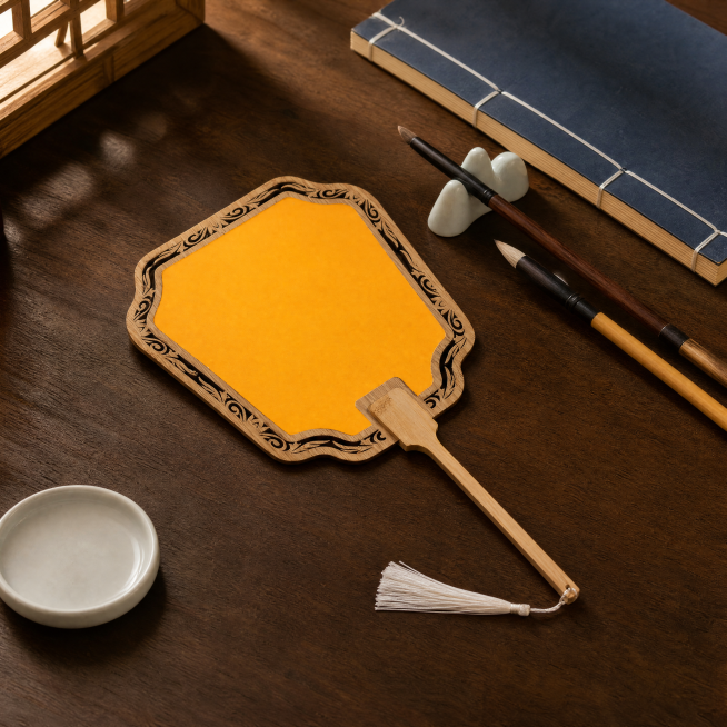 团扇严格参照上传产品图https://gdesign-dam-hz.dancf.com/36700317357825221/59e4a765a888423c9a7af46cd96b667a.jpg，完预览效果