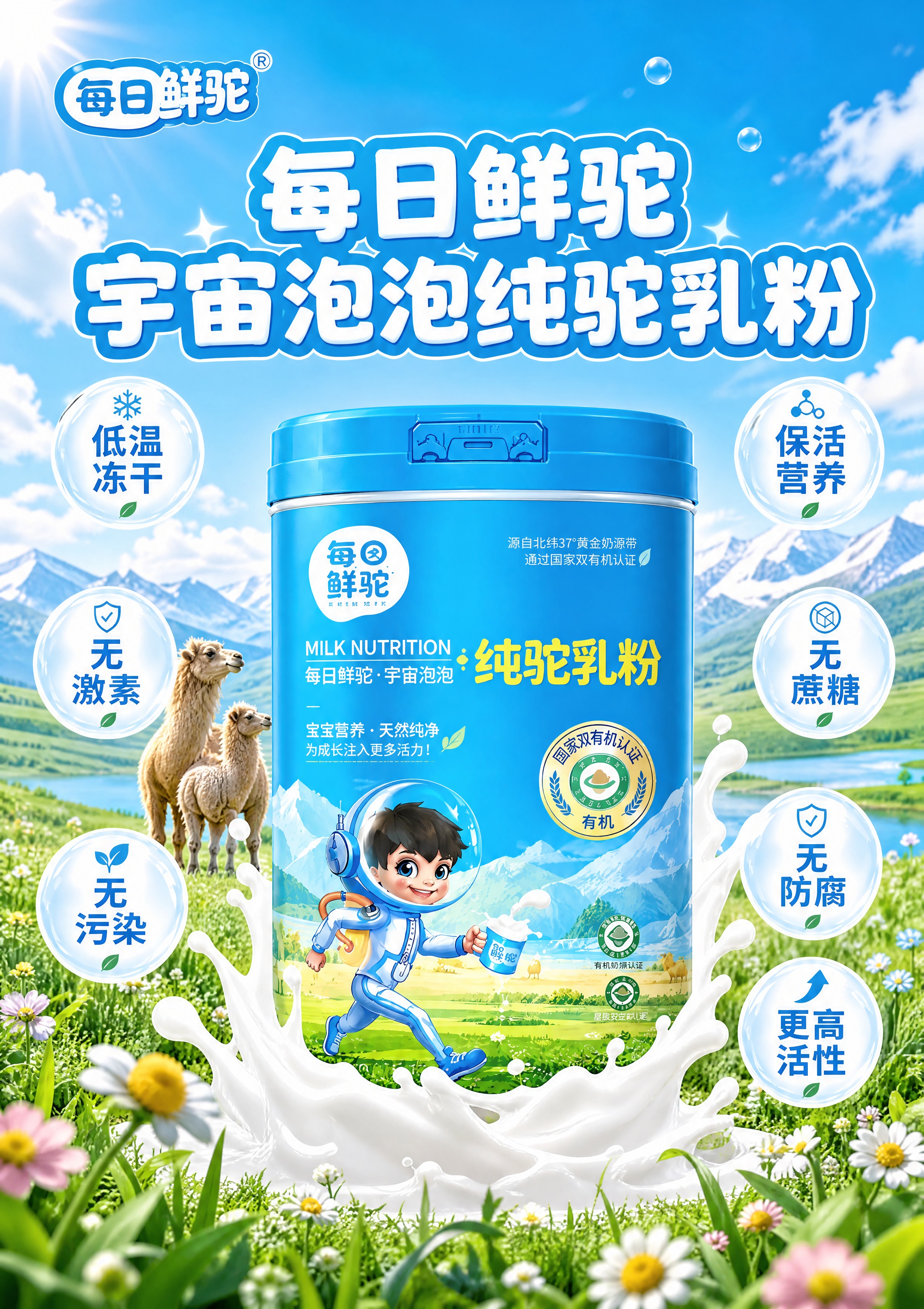 [商品] 使用【图4】每日鲜驼宇宙泡泡纯驼乳粉蓝色罐；保留罐体… - 图片创意预览