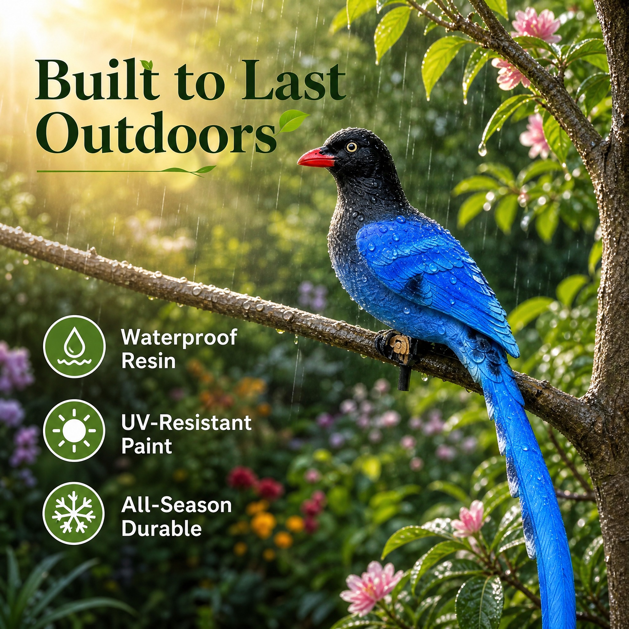 Blue Magpie Garden Decor statue… - 图片创意预览