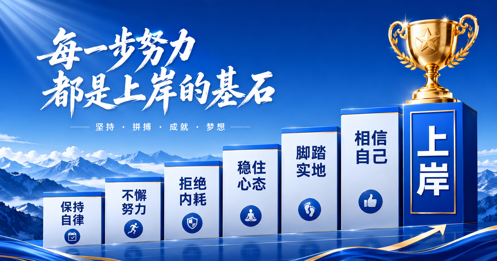 设计一幅蓝色基调的背景墙，尺寸比例接近19:10。画面从左往右… - 图片创意预览