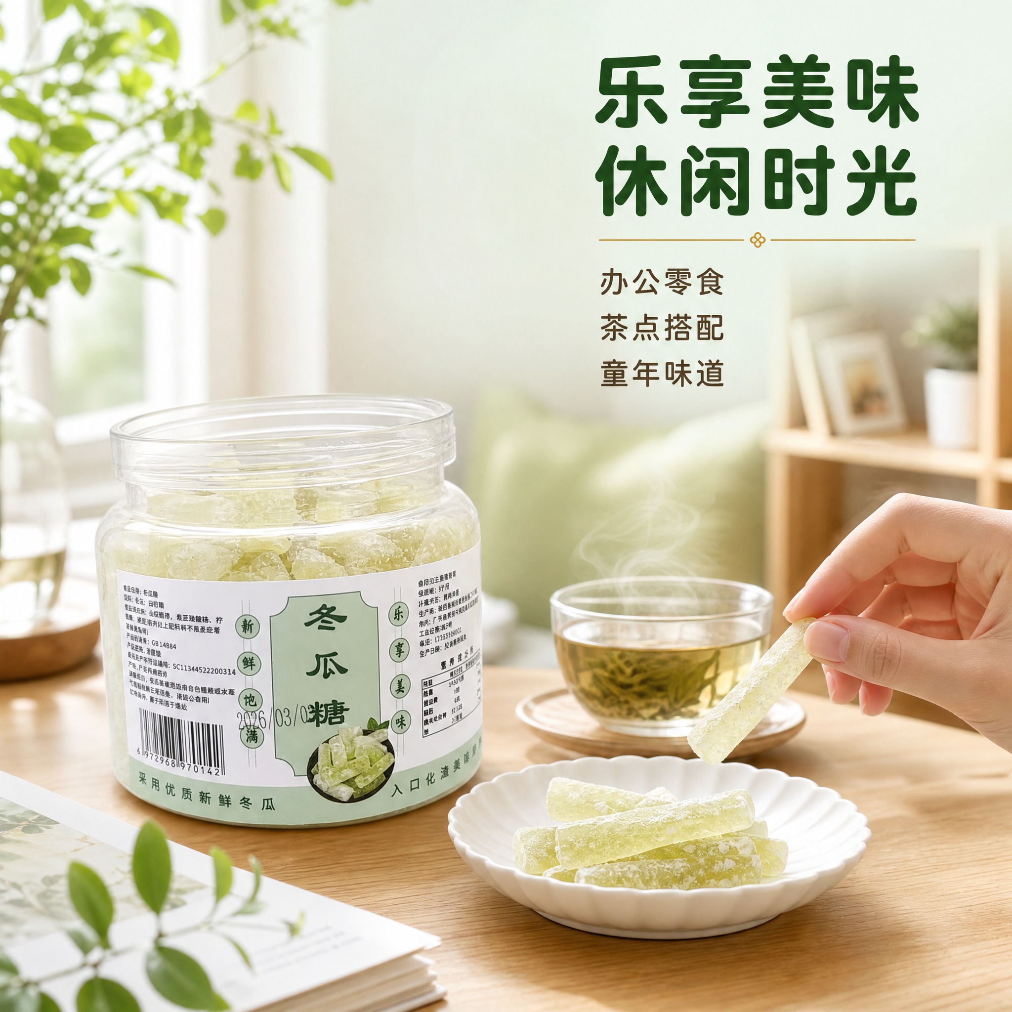 [主图-4] 冬瓜糖 食用场景与生活方式主题。 [统一基调]… - 图片创意预览