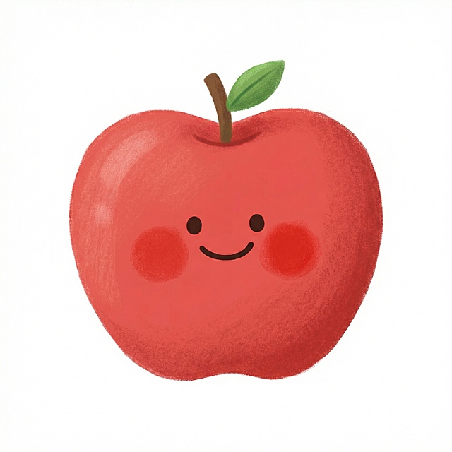 柚子和苹果风格要和参考图片保持一致