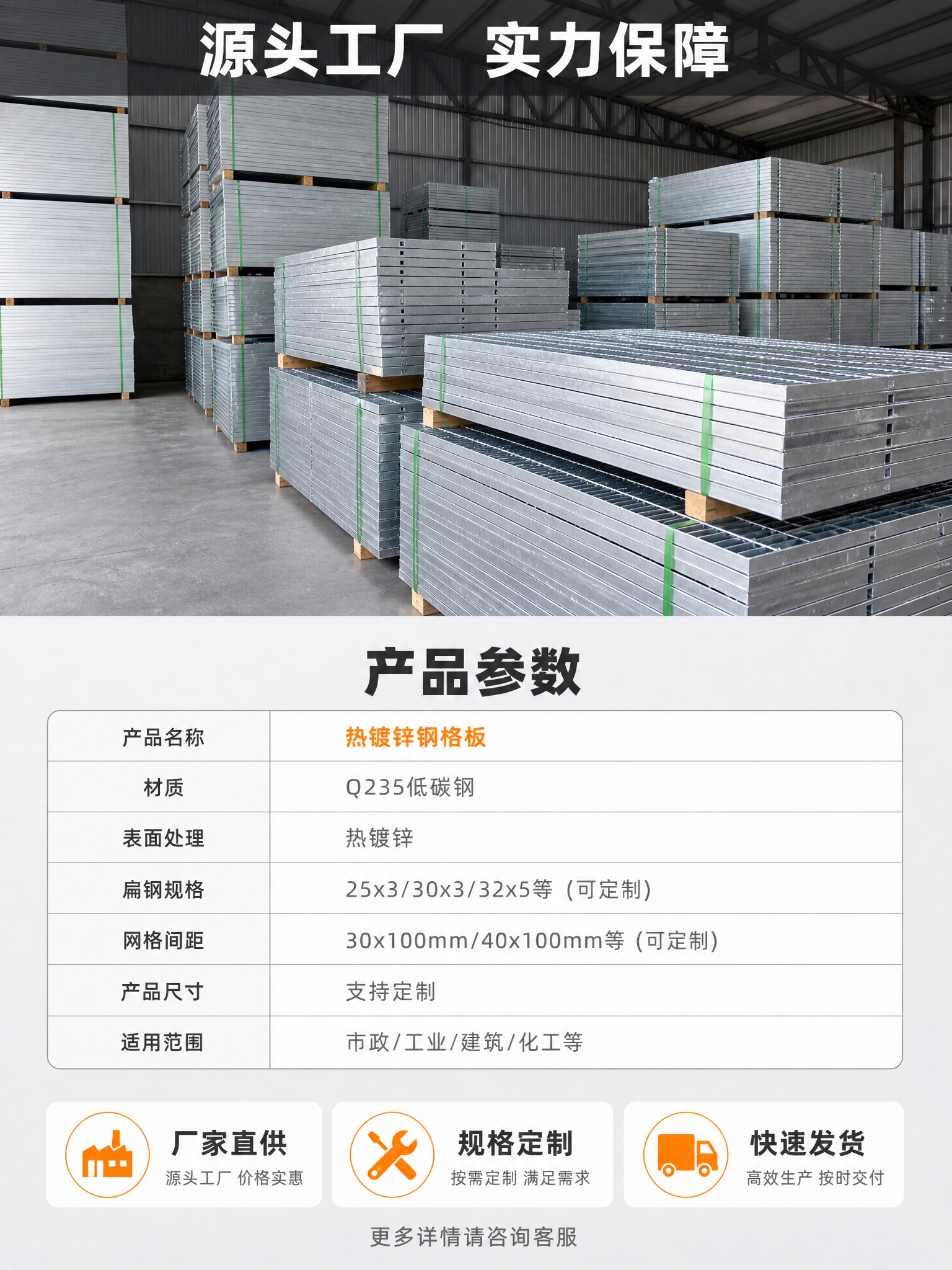 [商品] 使用【图4】工厂仓库内大量堆放的热镀锌钢格板；保留仓… - 图片创意预览
