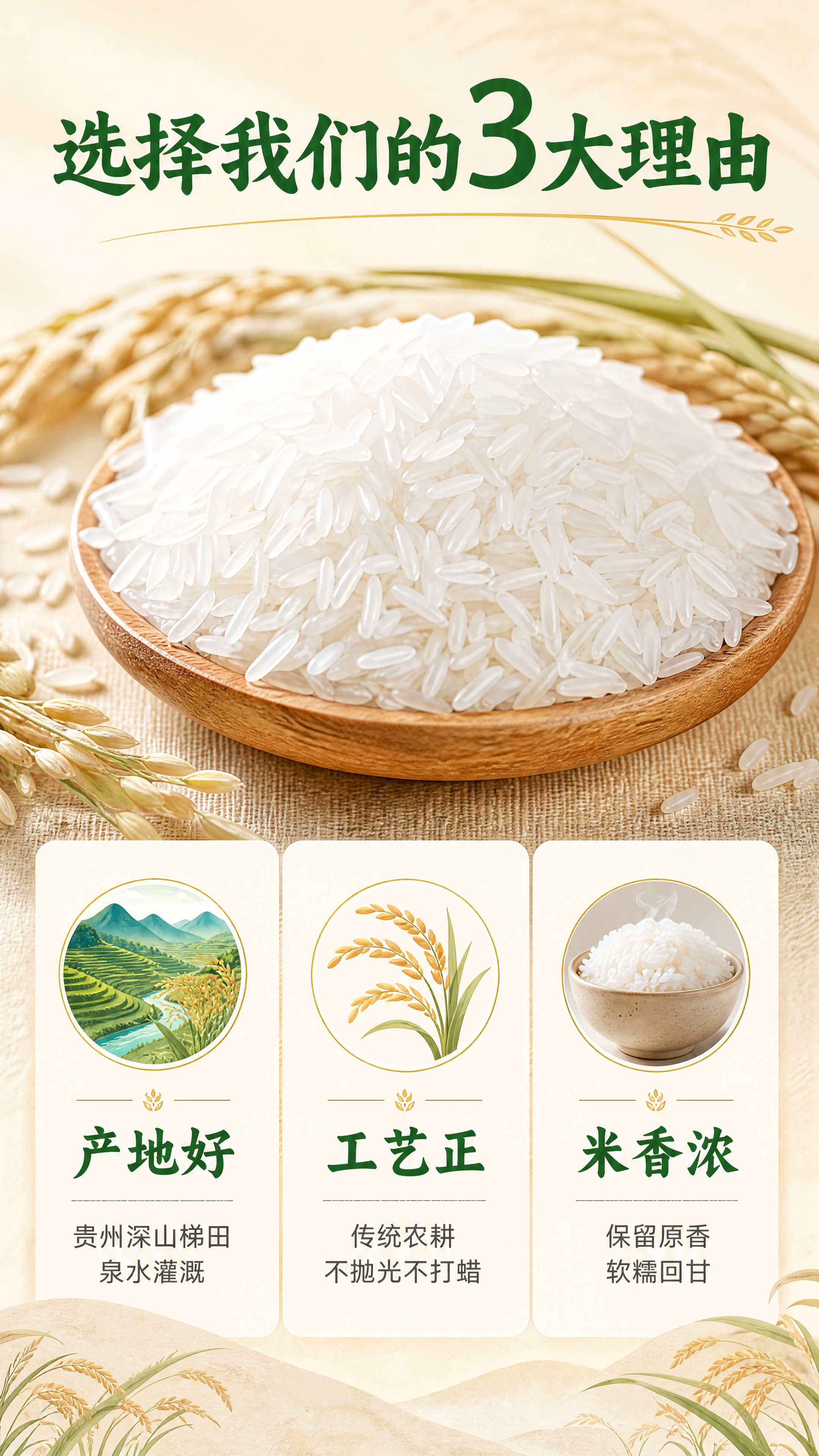 [商品] 使用【图1】【图2】中的大米实物参考；本张不出现包装… - 图片创意预览