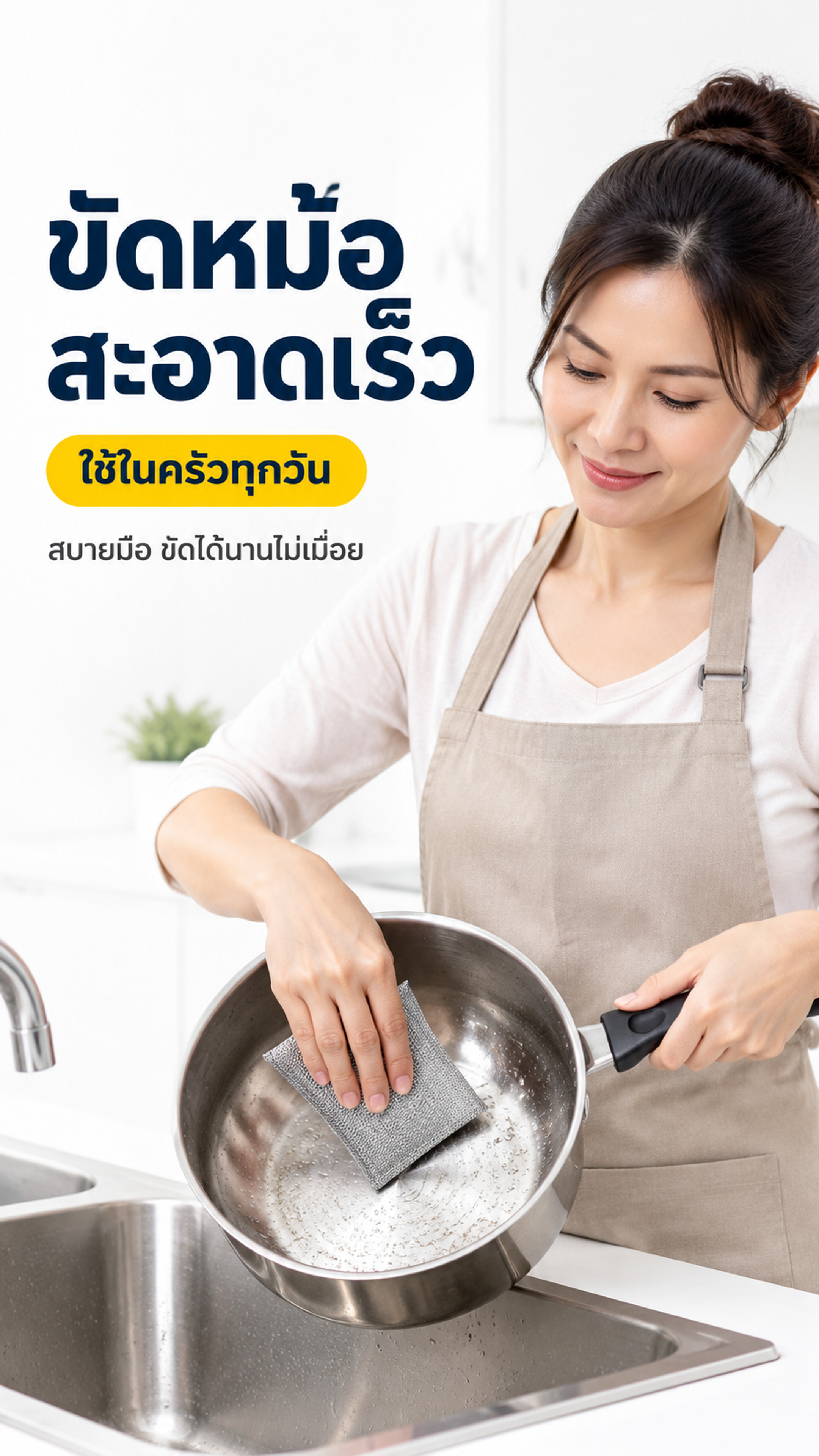 [商品] 使用【图1】：银色金属纤维百洁布，出现在真实厨房使用… - 图片创意预览
