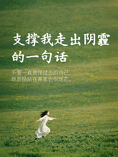 情感心理:治愈语录、正能量文案、成长文案，小红书情感类大字封面图