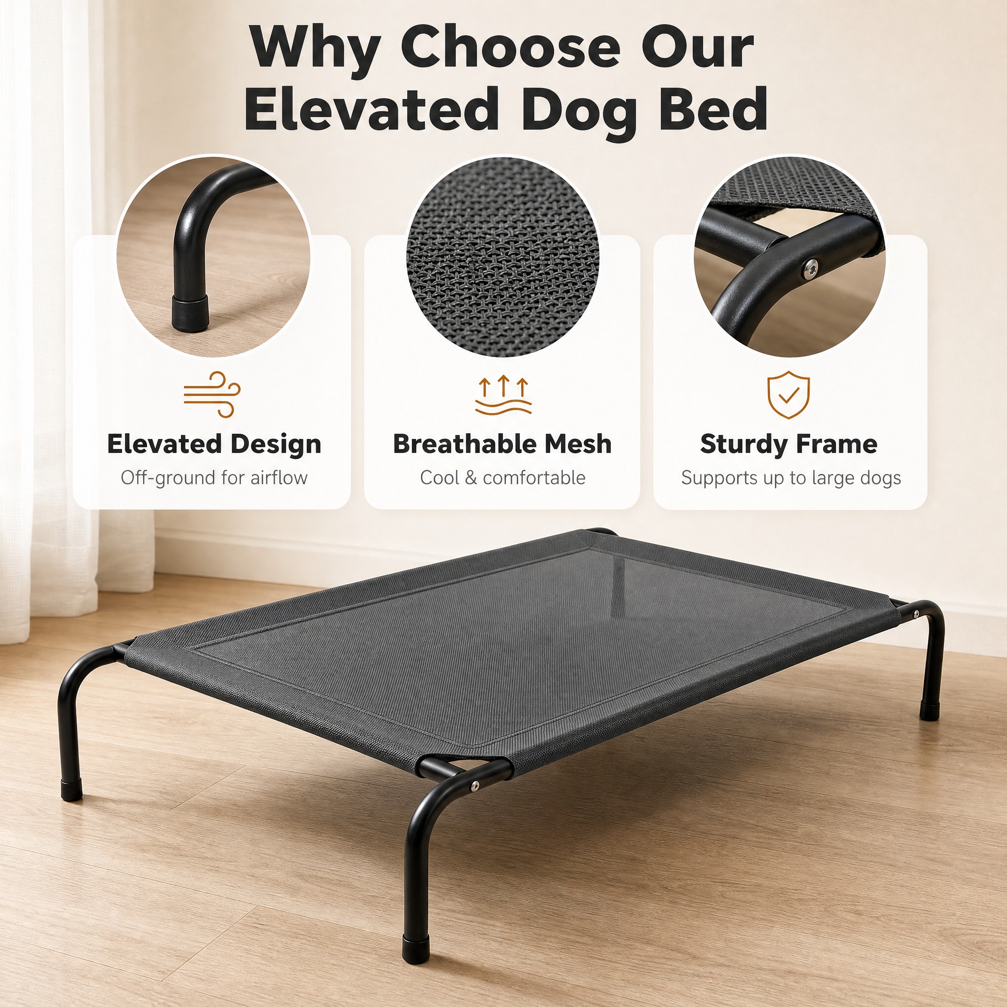 [主图-2] Elevated Dog Bed 高架狗床 核心… - 图片创意预览