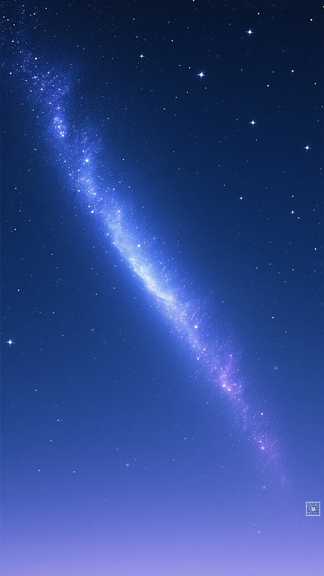 深邃的星空背景，深蓝色渐变的夜空，无数闪烁的白色星星分布其间，中央偏上位置有一条明亮的、呈蓝白色调的银河光带，光带中星星更为密集且带有淡淡的蓝紫色光晕，整体画面宁静而神秘，营造出浩瀚宇宙的悠远氛围，无任何文字、LOGO、二维码及多余元素。