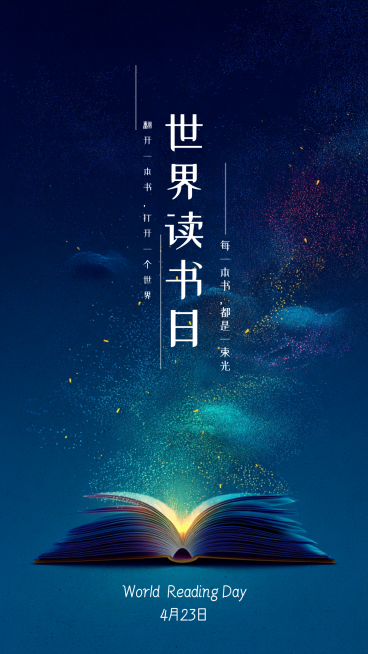世界读书日文化艺术竖版海报预览效果