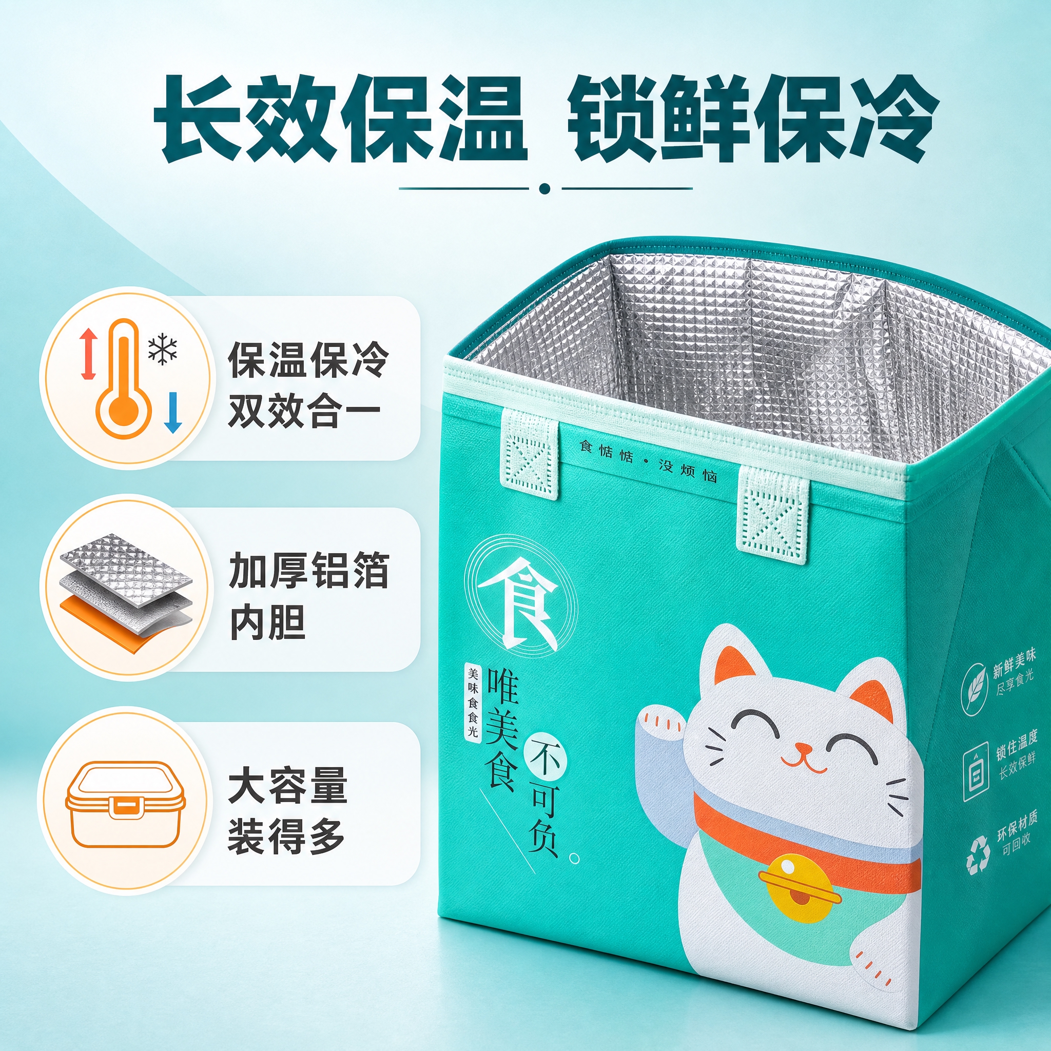 [主图-2] 核心卖点图，突出保温保冷效果与加厚铝箔内胆的核心… - 图片创意预览