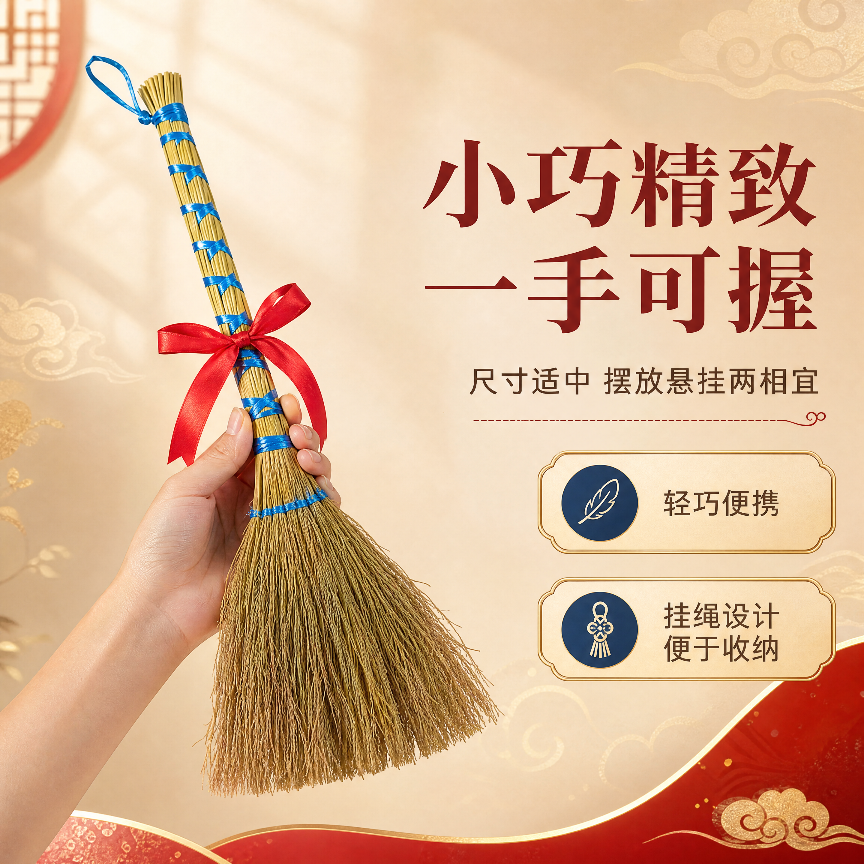 [商品] 使用【图2】【图5】糯稻草蓝绳捆扫把配红绳；保留扫把… - 图片创意预览