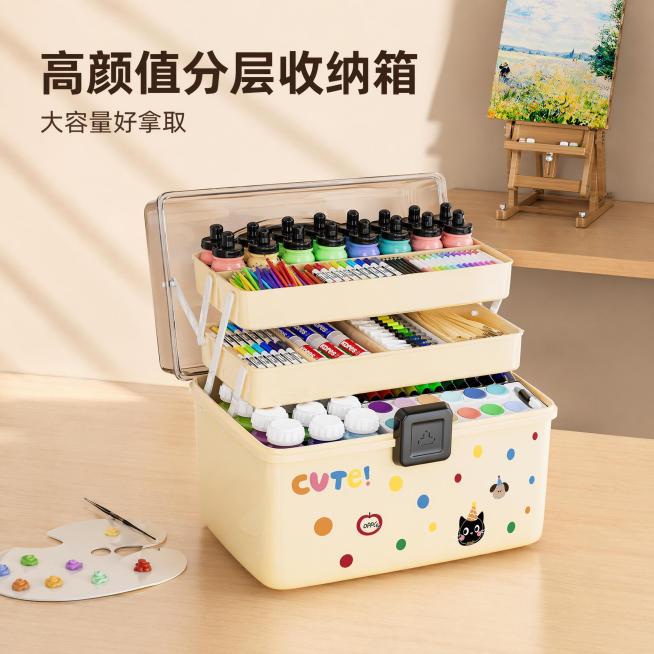 使用电商主图技能生成4张比例1:1的电商主图，适配平台为拼多多，商品为「图片1」「图片1」，商品卖点为分层收纳 ，大容量，便携，高颜值，预览效果