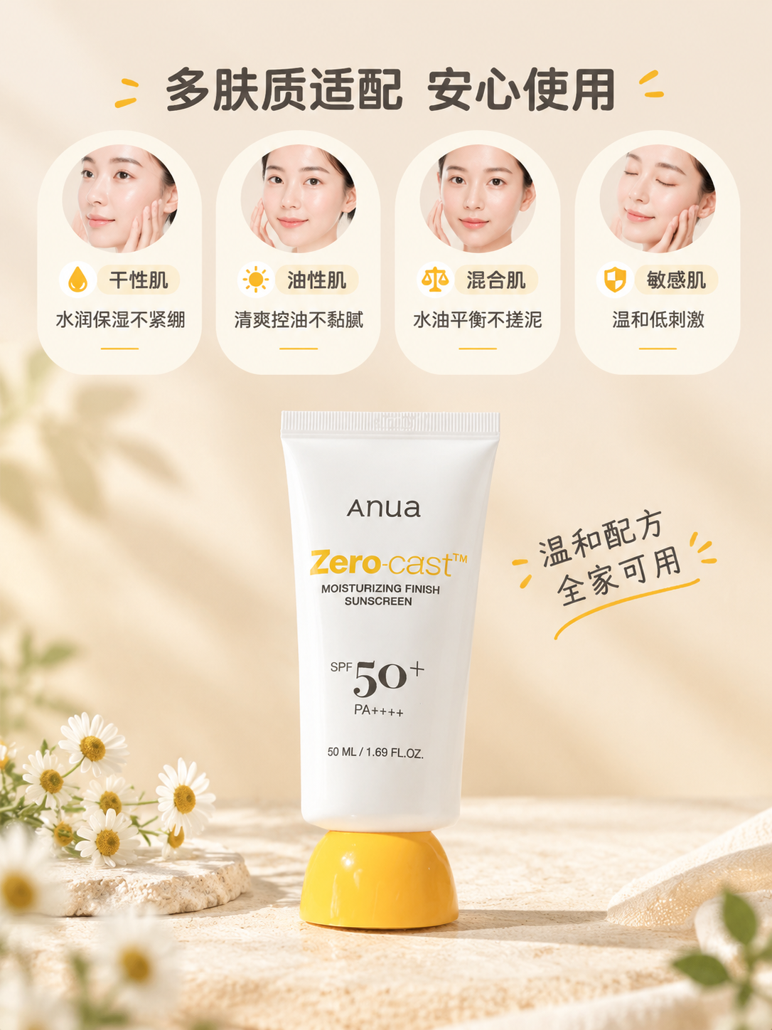 [商品] 使用【图1】Anua Zero-cast水润保湿防晒… - 图片创意预览