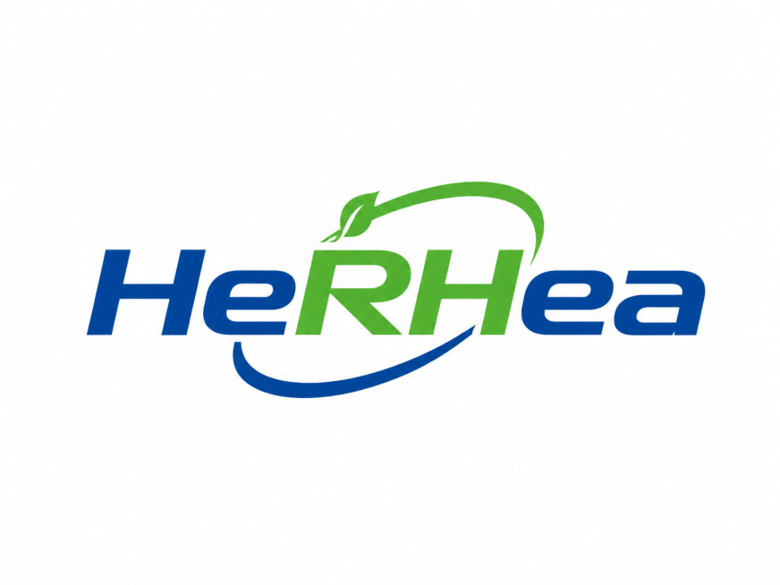 参考图片的设计风格和配色，重新设计英文品牌 HeRHea 的创意logo，调整字体和图形细节预览效果