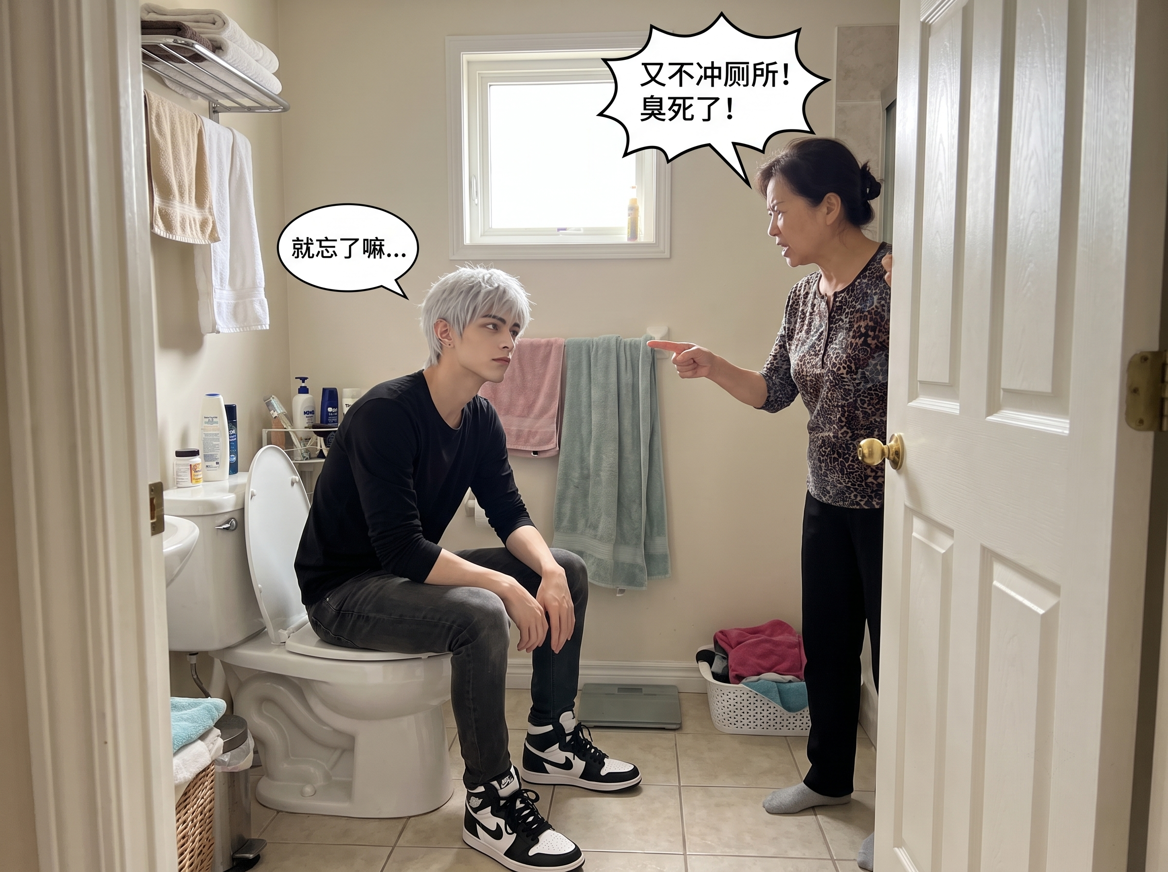 生成撕漫男如厕图 - 图片创意预览