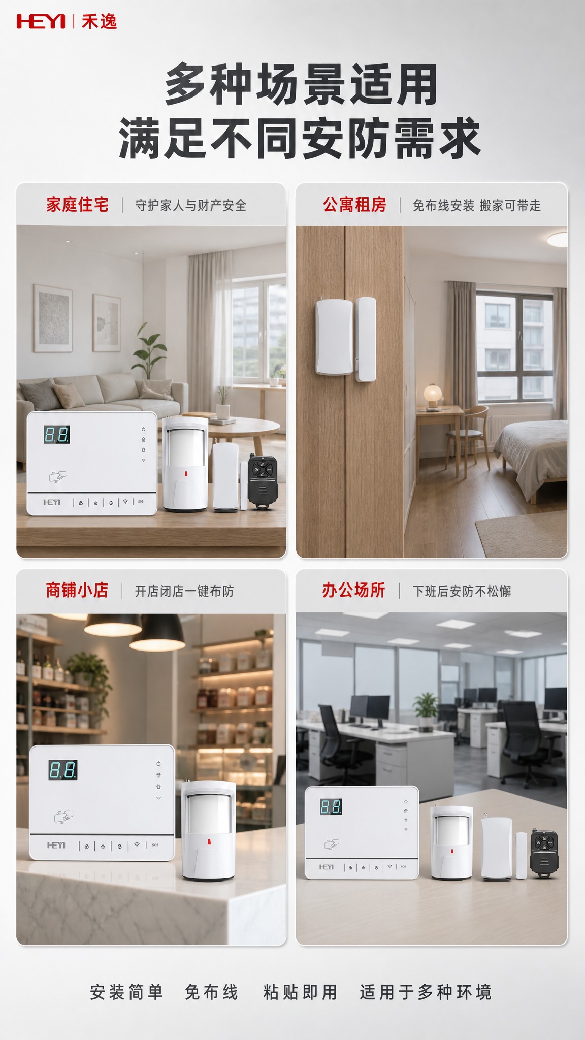 [商品] 使用【图1】智能家庭报警系统全套设备；保留各设备外观… - 图片创意预览
