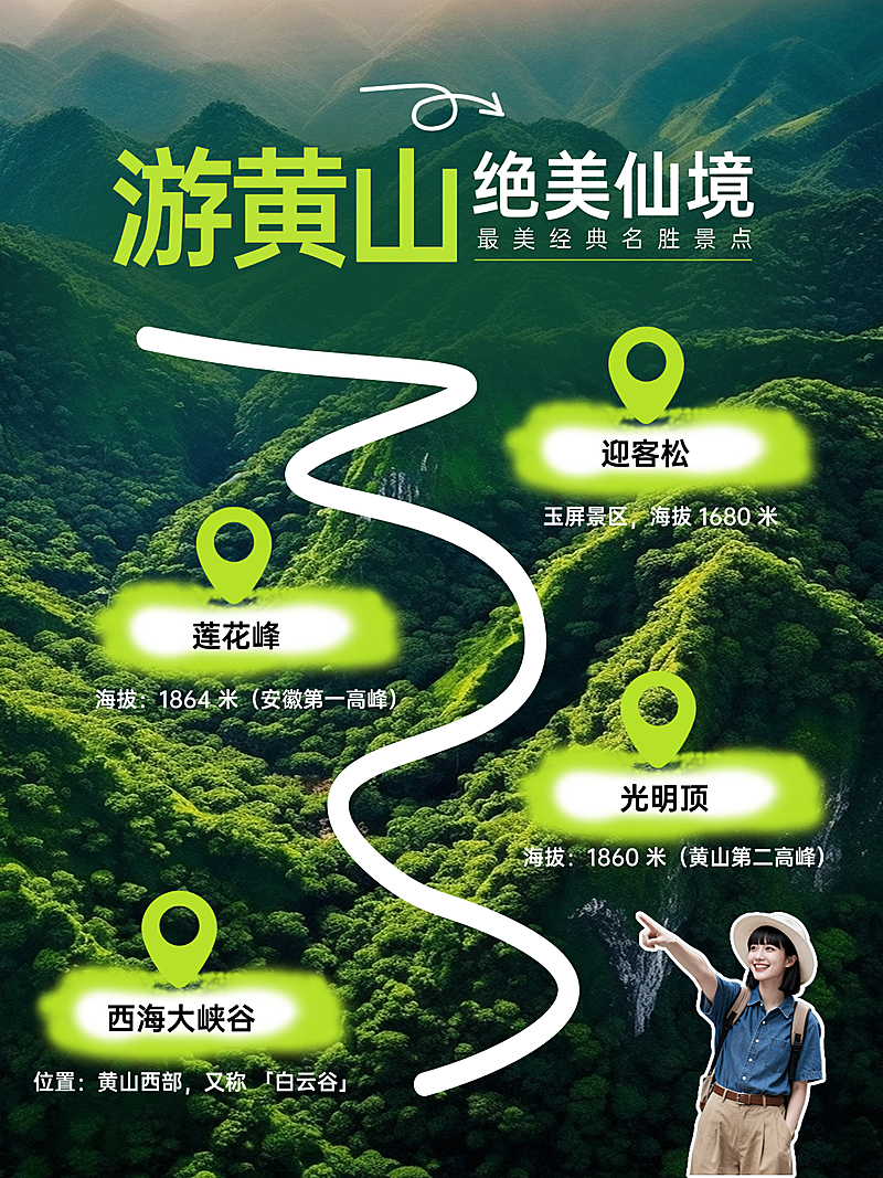 小红书游黄山攻略小红书封面