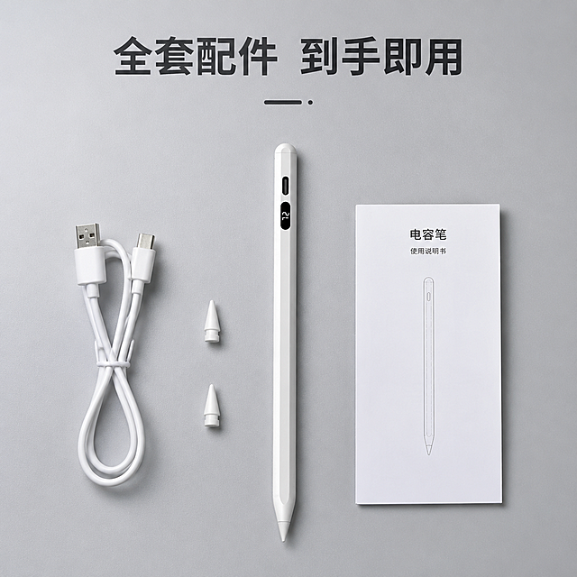 使用电商主图技能生成10张比例1:1的电商主图，适配平台为，商品为「图片1」，商品卖点为全屏防误触、倾斜压感、智能数显，其他要求为结合平板出现，以科技风格为主