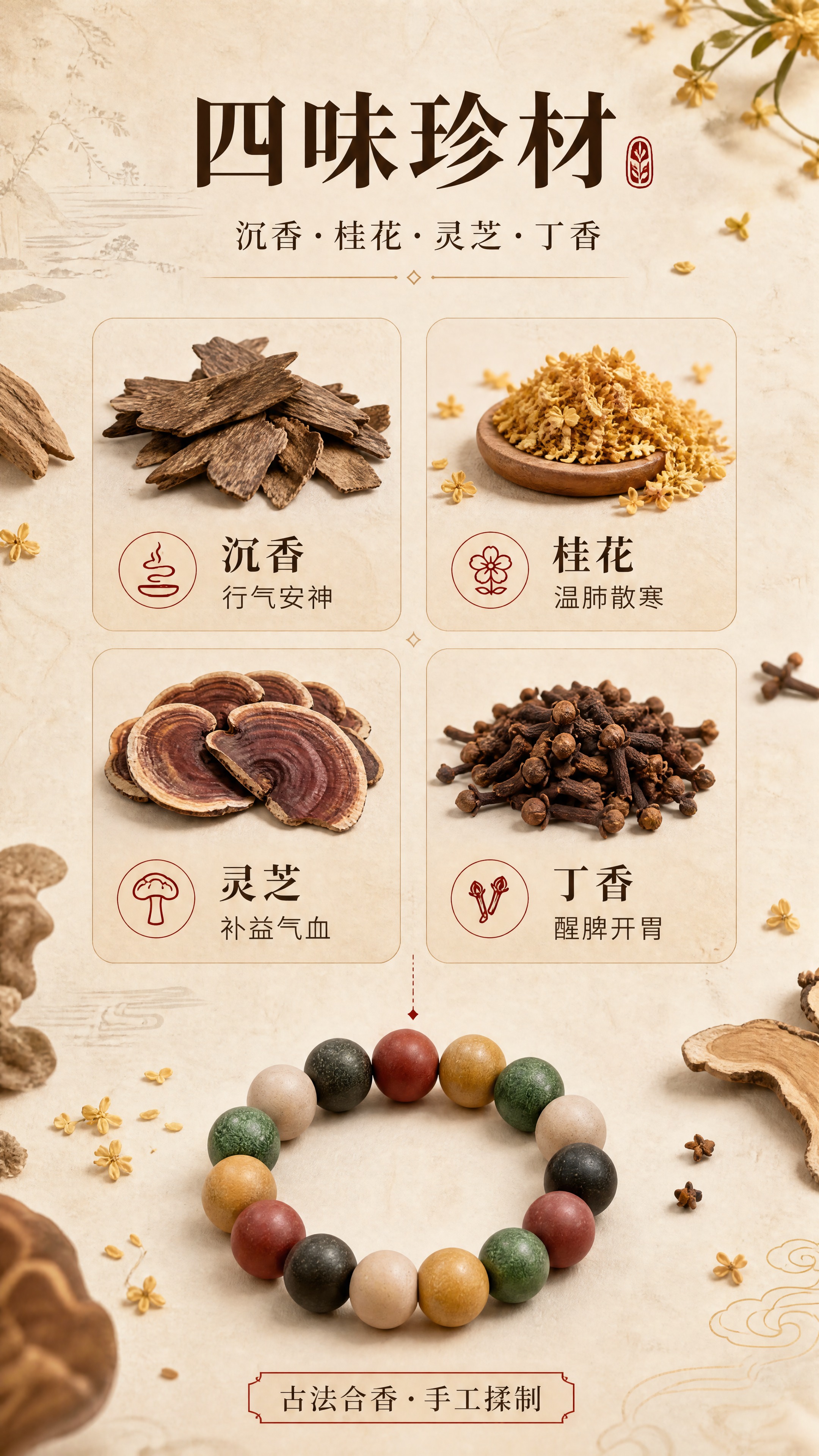 [商品] 使用【图1】五行合香珠手串；保留五色圆珠结构、颜色、… - 图片创意预览