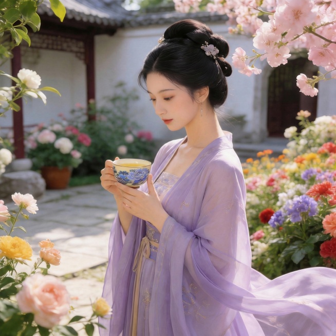 这张重新生成要手握着杯子预览效果