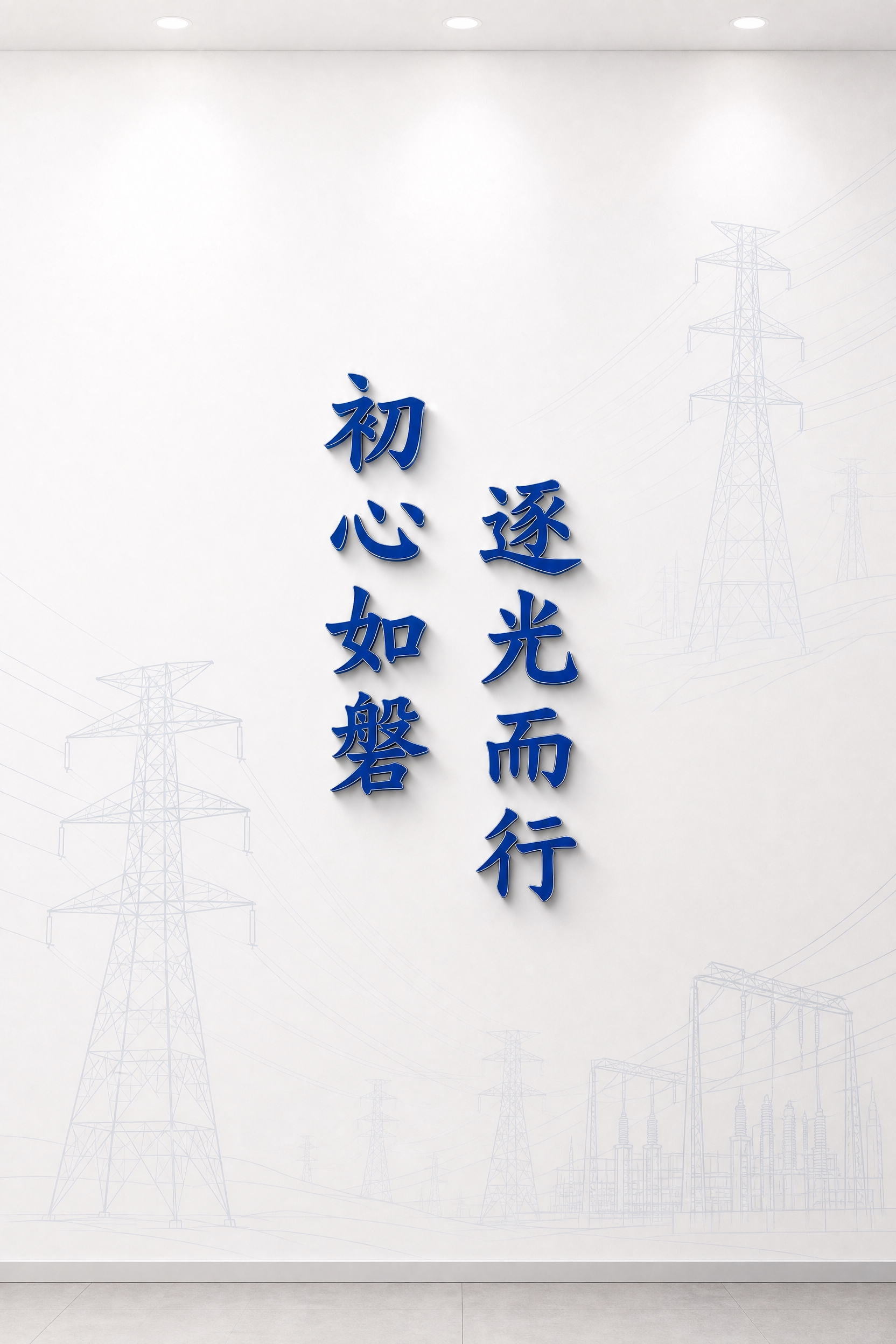 生成竖版白墙立体字效果图：整面白色墙面完整显示，墙面底纹为极浅… - 图片创意预览