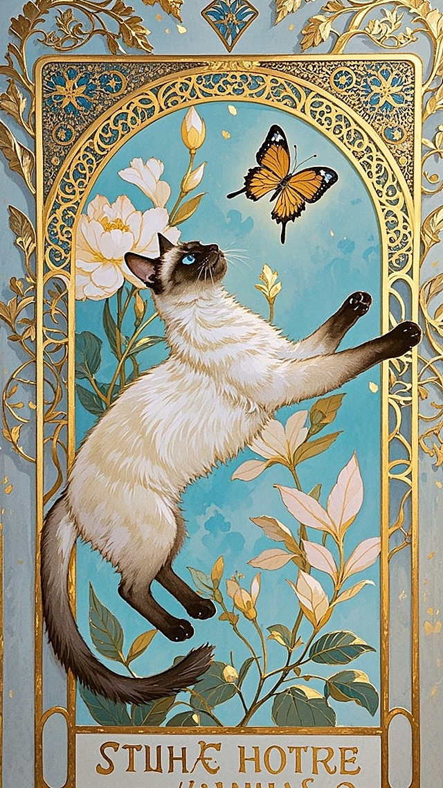 借用了别人的模板生成了一只小暹罗，猫猫好漂酿~~~小猫喵~~~~让EE亲一口~！