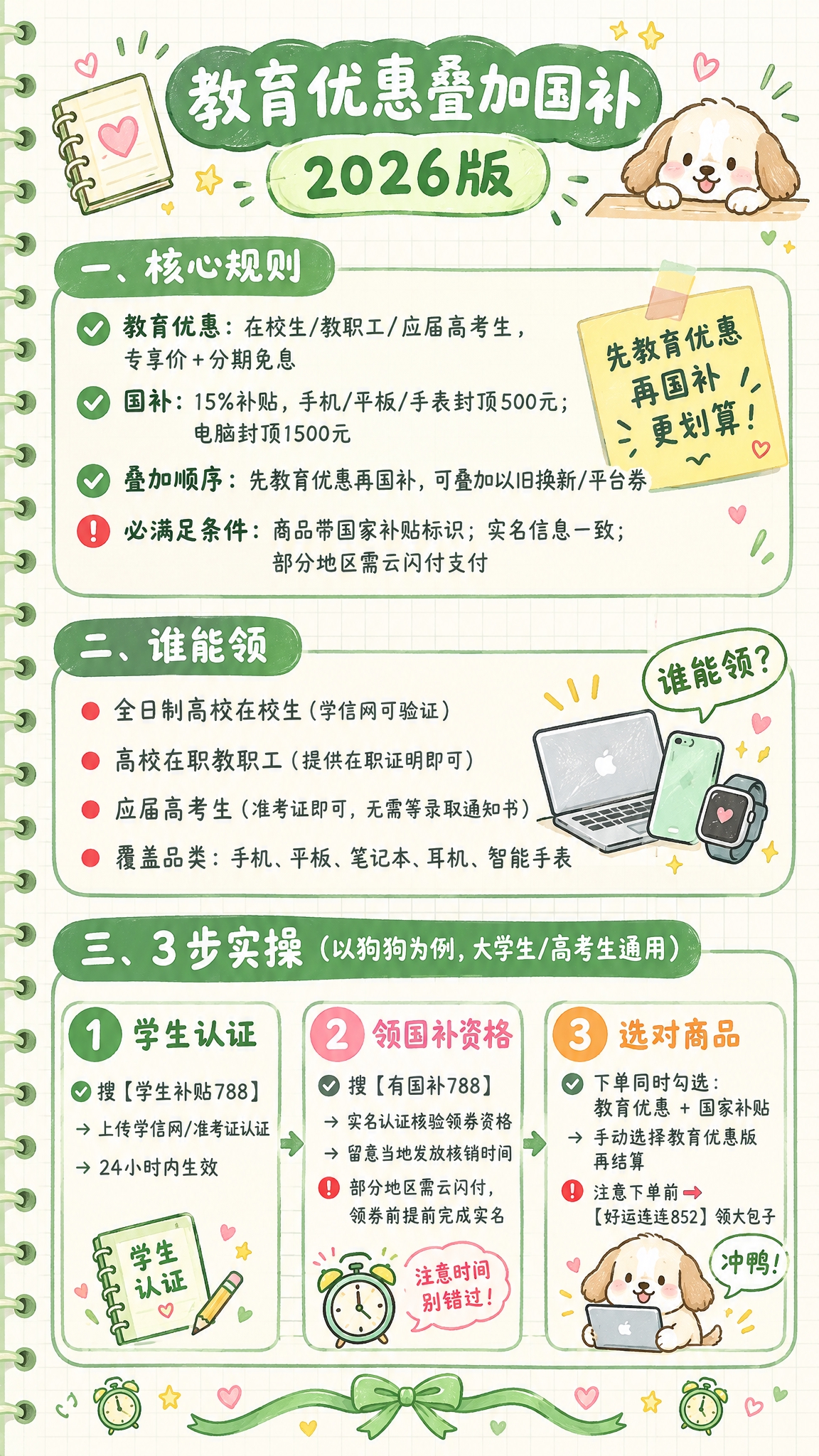 竖版9:16，清新治愈手绘手账风，米白色浅方格纸张背景，奶绿色… - 图片创意预览