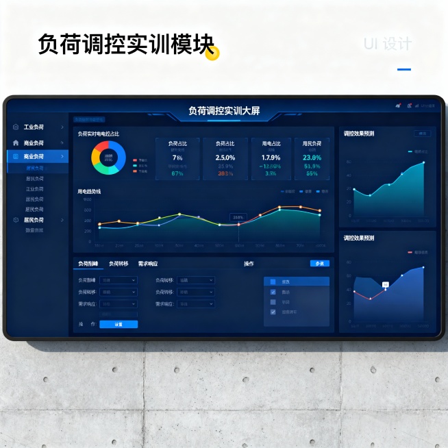 生成虚拟电厂仿真平台界面，分别生成包含主界面及各实训模块功能界面预览效果
