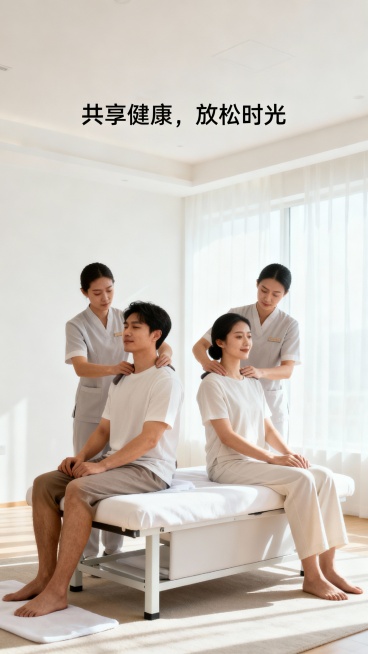 生成50张养生按摩图片，不要生成卡通的图片，可以加入一些文字预览效果