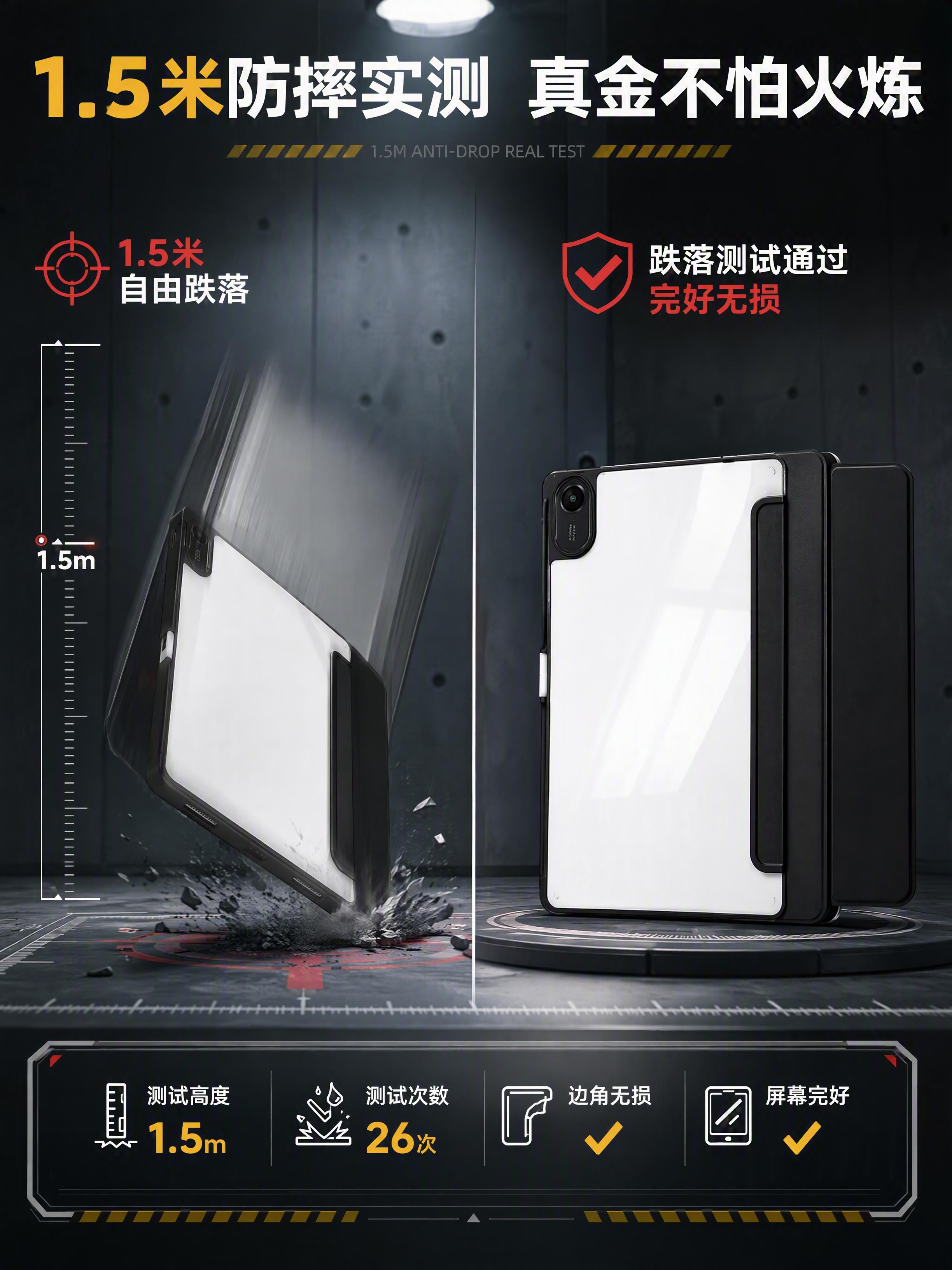 [第5张] 详情页防摔实测-四角气囊防摔功能演示。本张使用【图… - 图片创意预览