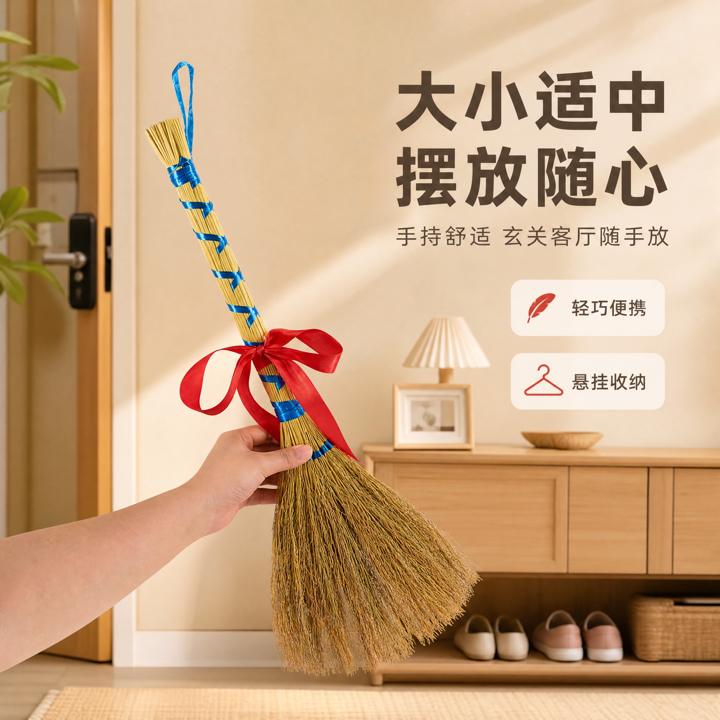 [商品] 使用【图2】糯稻草蓝绳捆扫把配红绳；保留扫把整体结构… - 图片创意预览